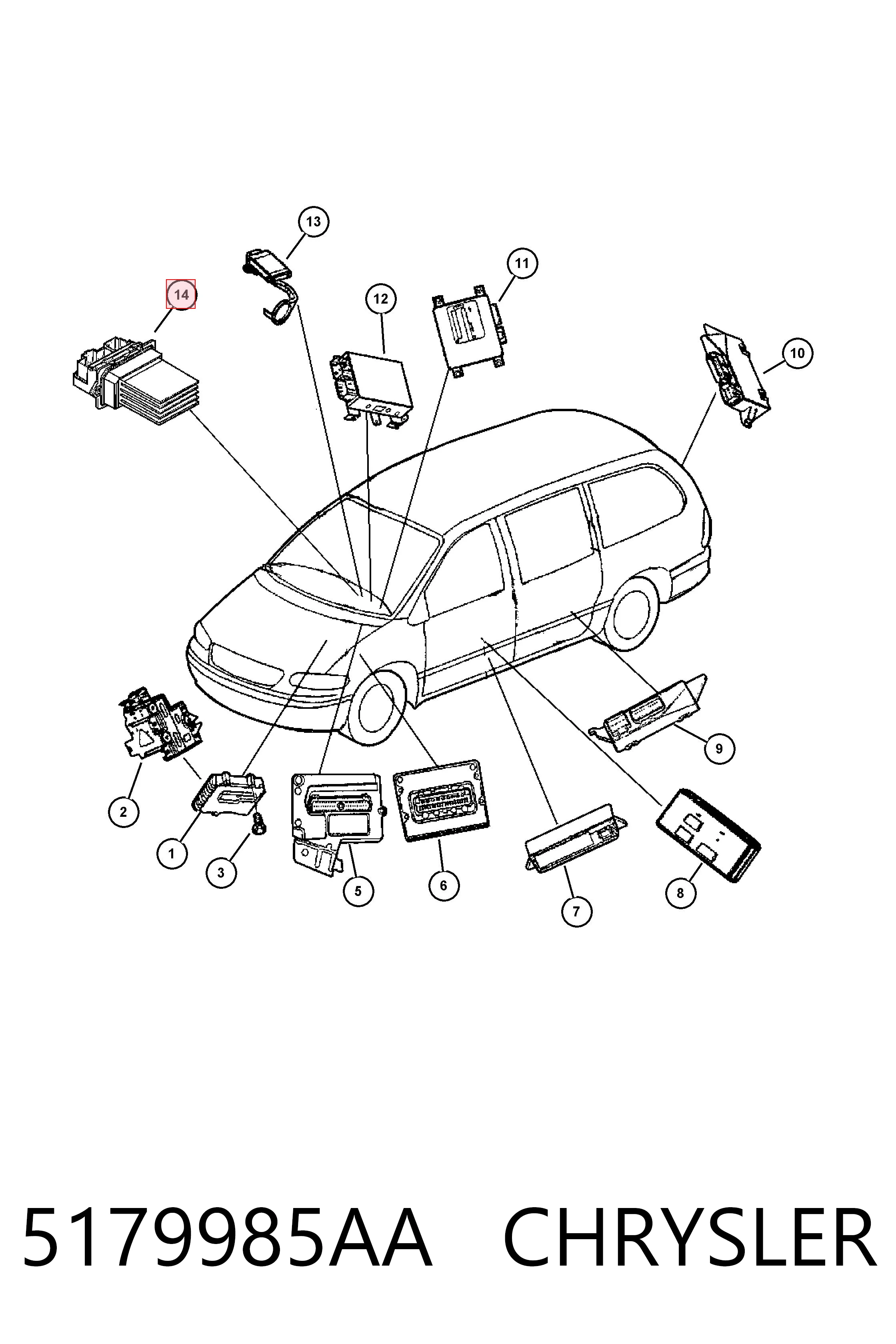 5179985AA Chrysler Реле вентилятора
