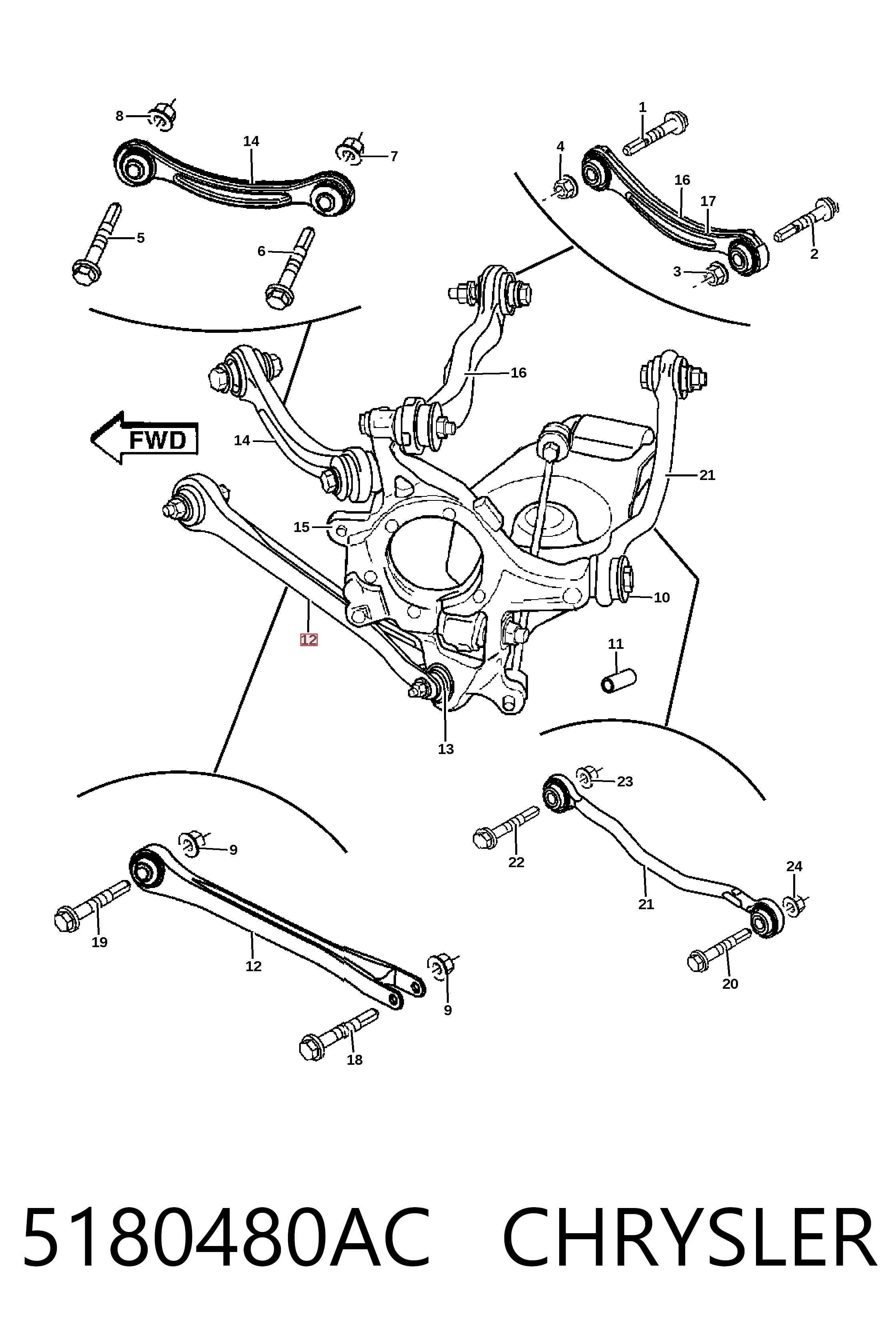 5180480AC Chrysler Важелі задньої підвіски