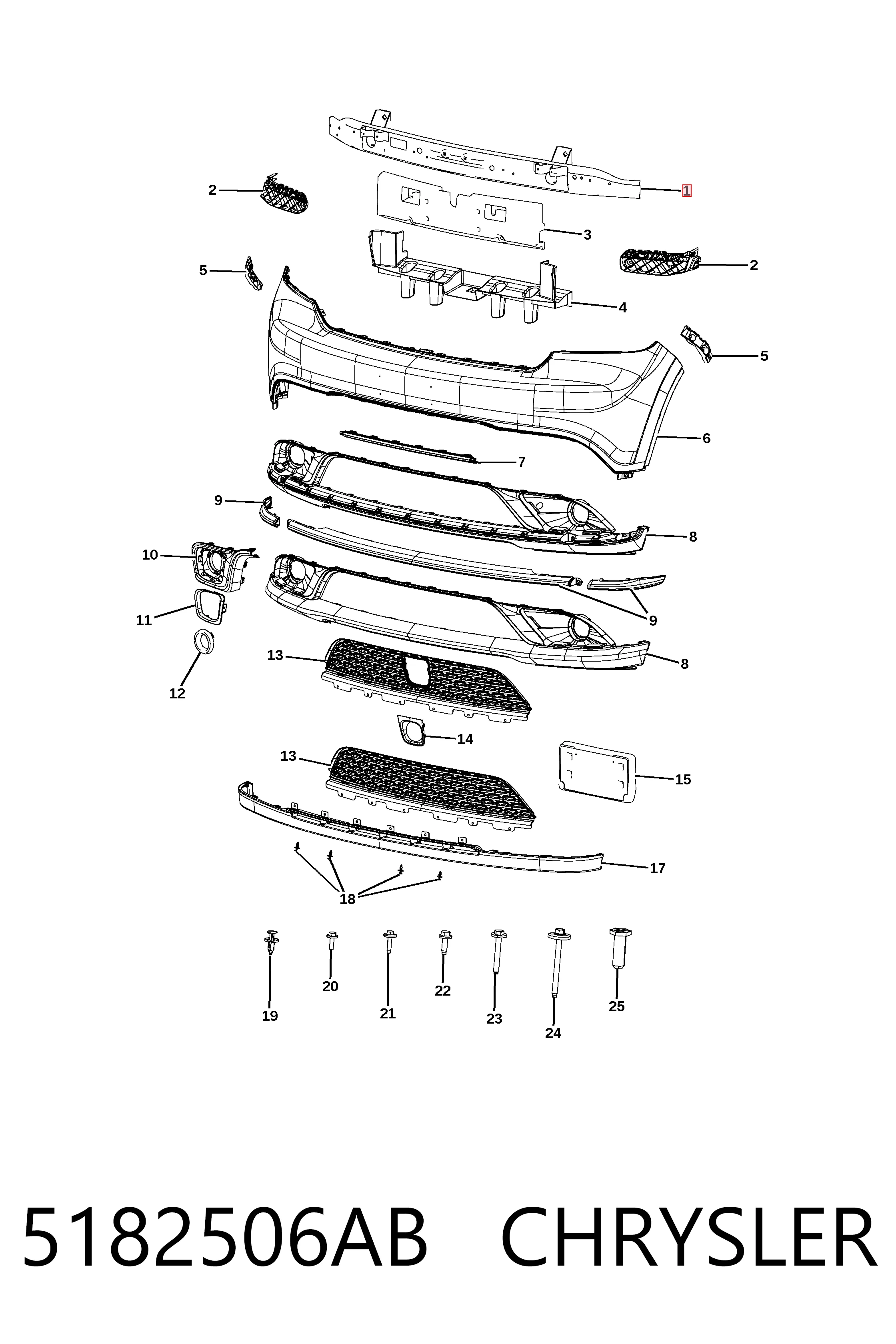 PCR44029B KLARKSONAS Балка бампера переднього