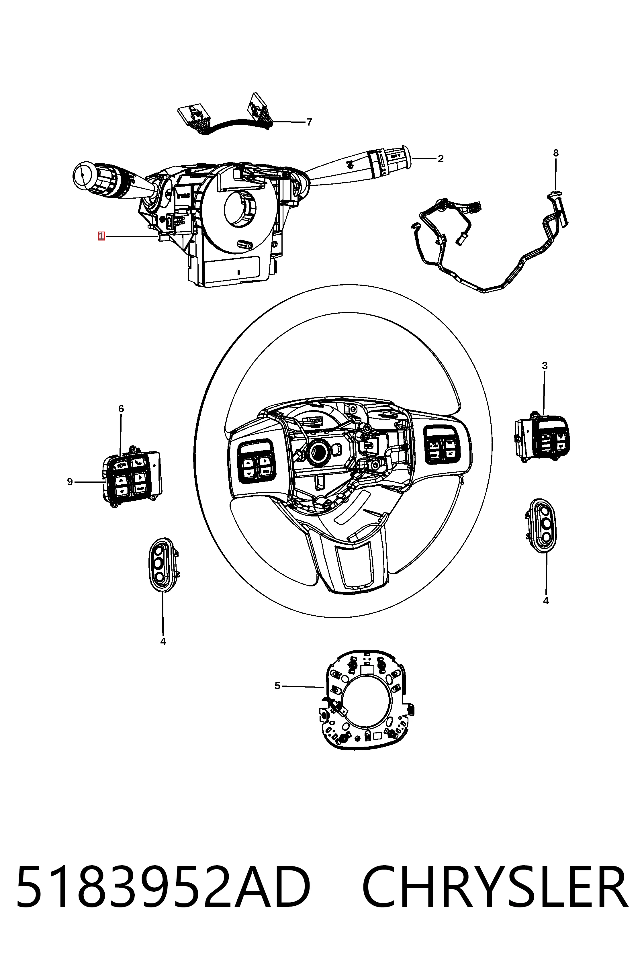 5183952AD Chrysler Перемикач підрульовий