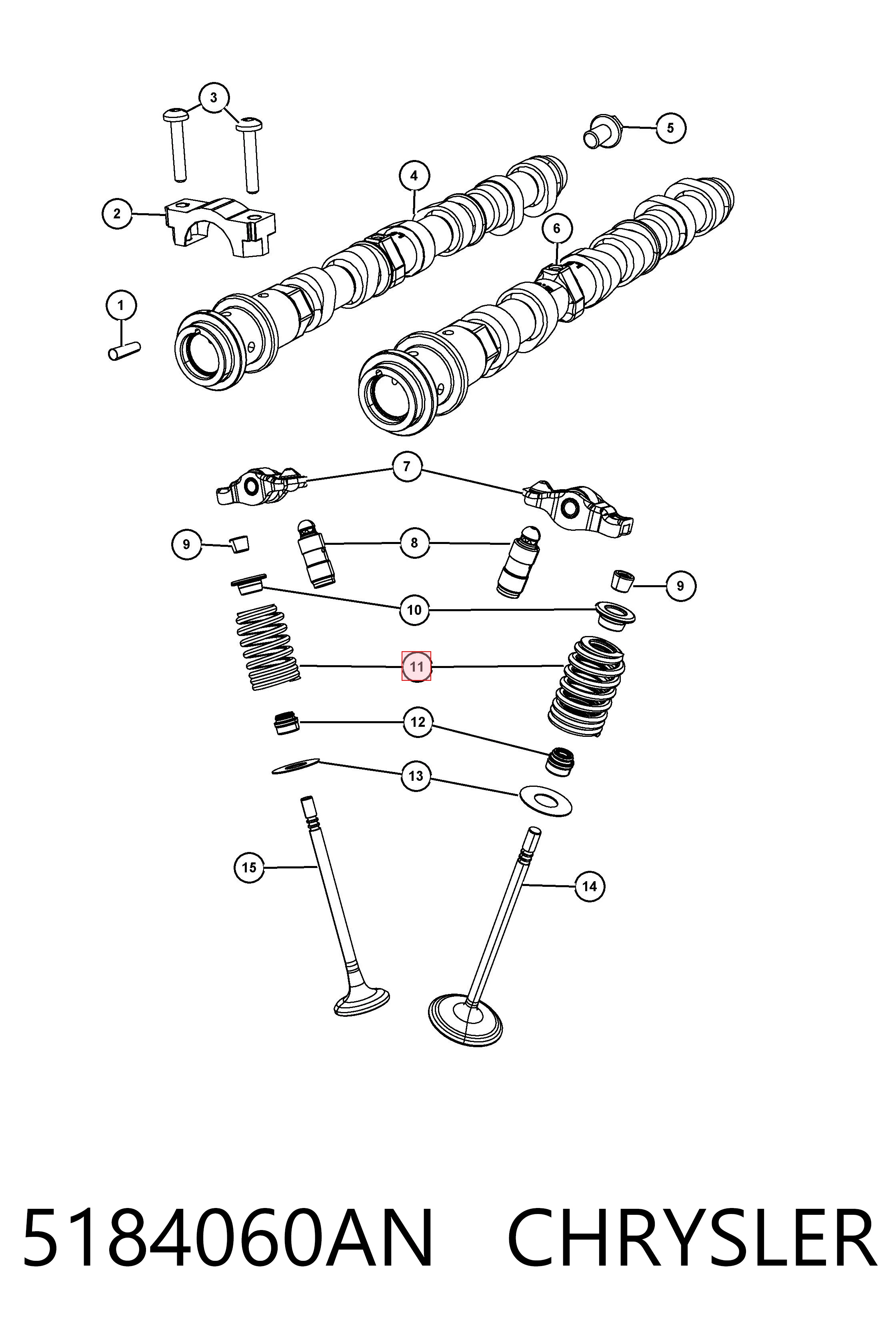 5184060AN Chrysler Пружина клапана