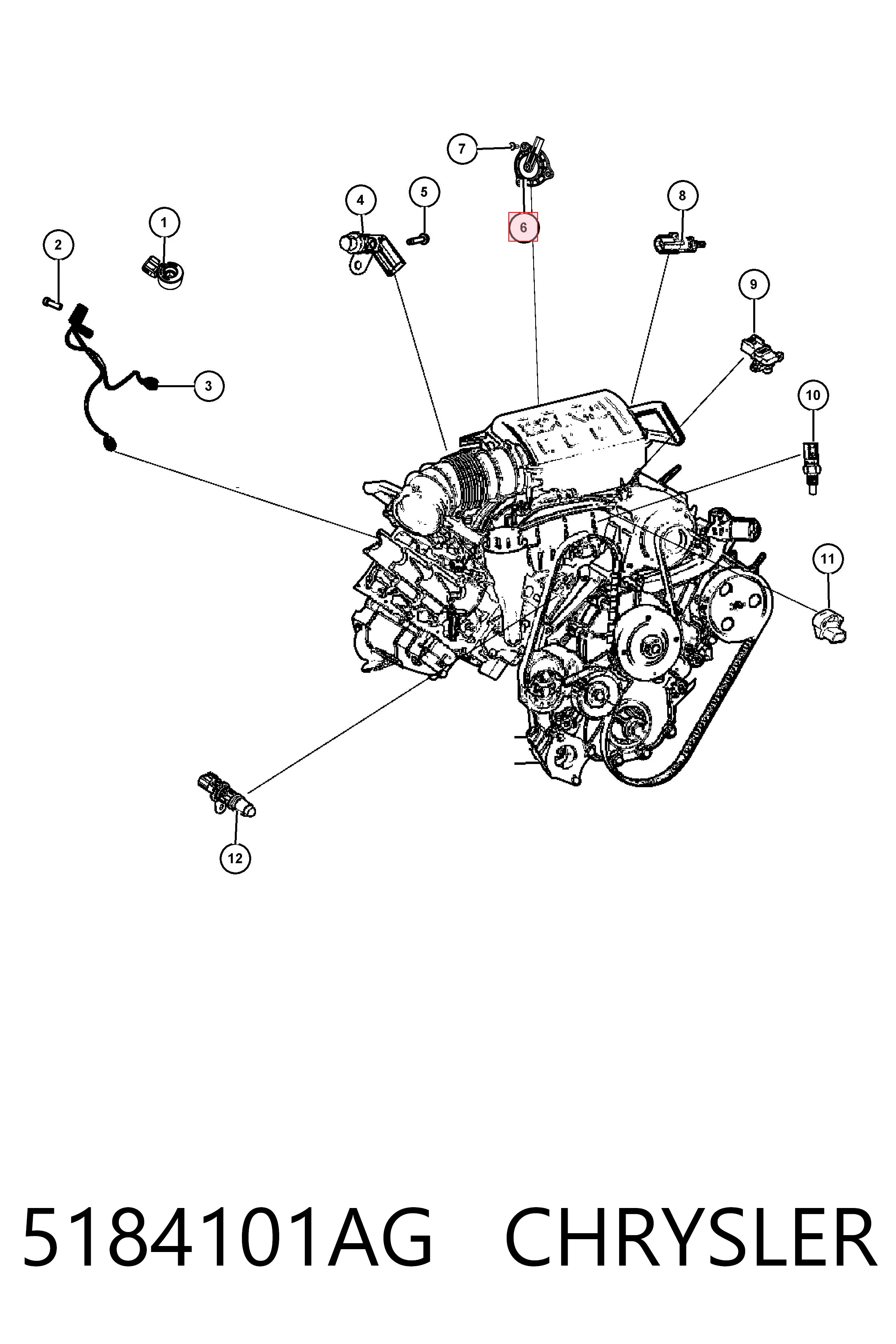 Клапан електромагнітний положення (фаз) розподільного валу Fiat/Alfa/Lancia 05184101AH