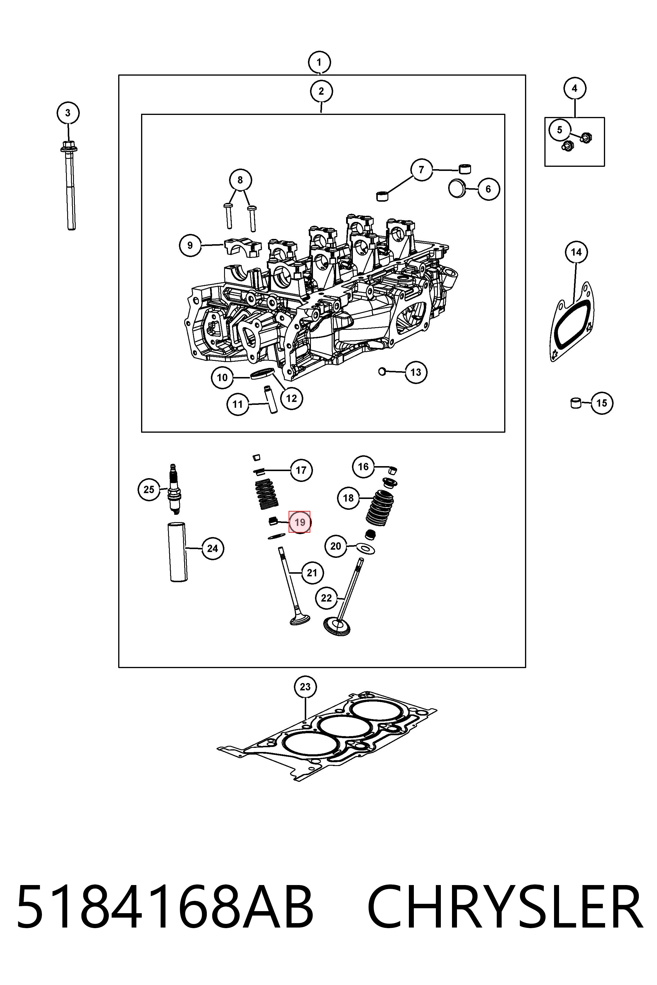 5184168AB Chrysler Сальник клапана (Маслос'емниє), впуск/випуск