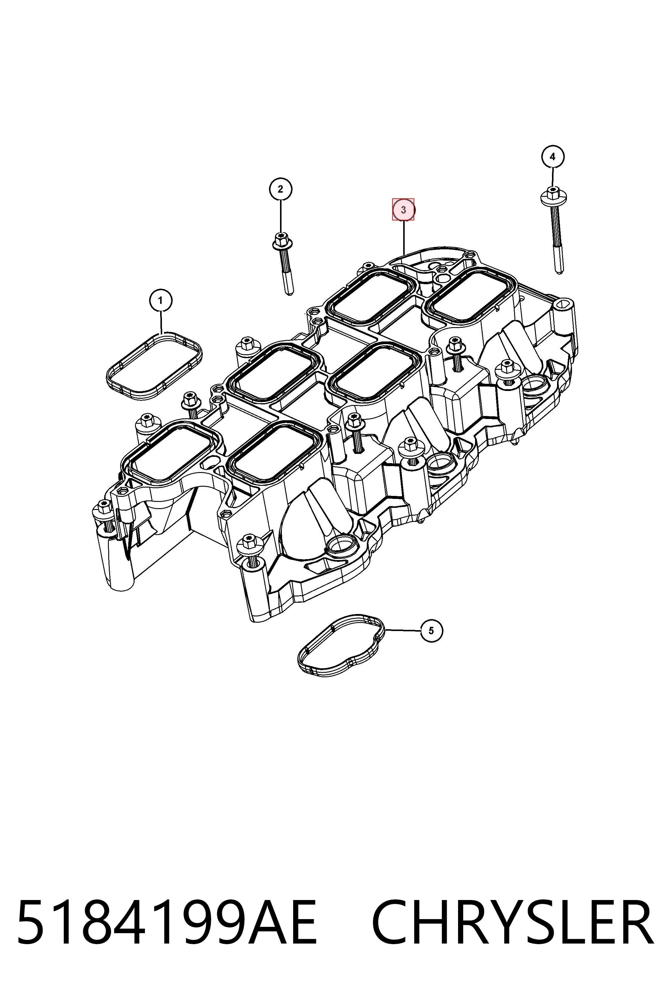 Колектор впускний нижній K05184199AF Fiat/Alfa/Lancia