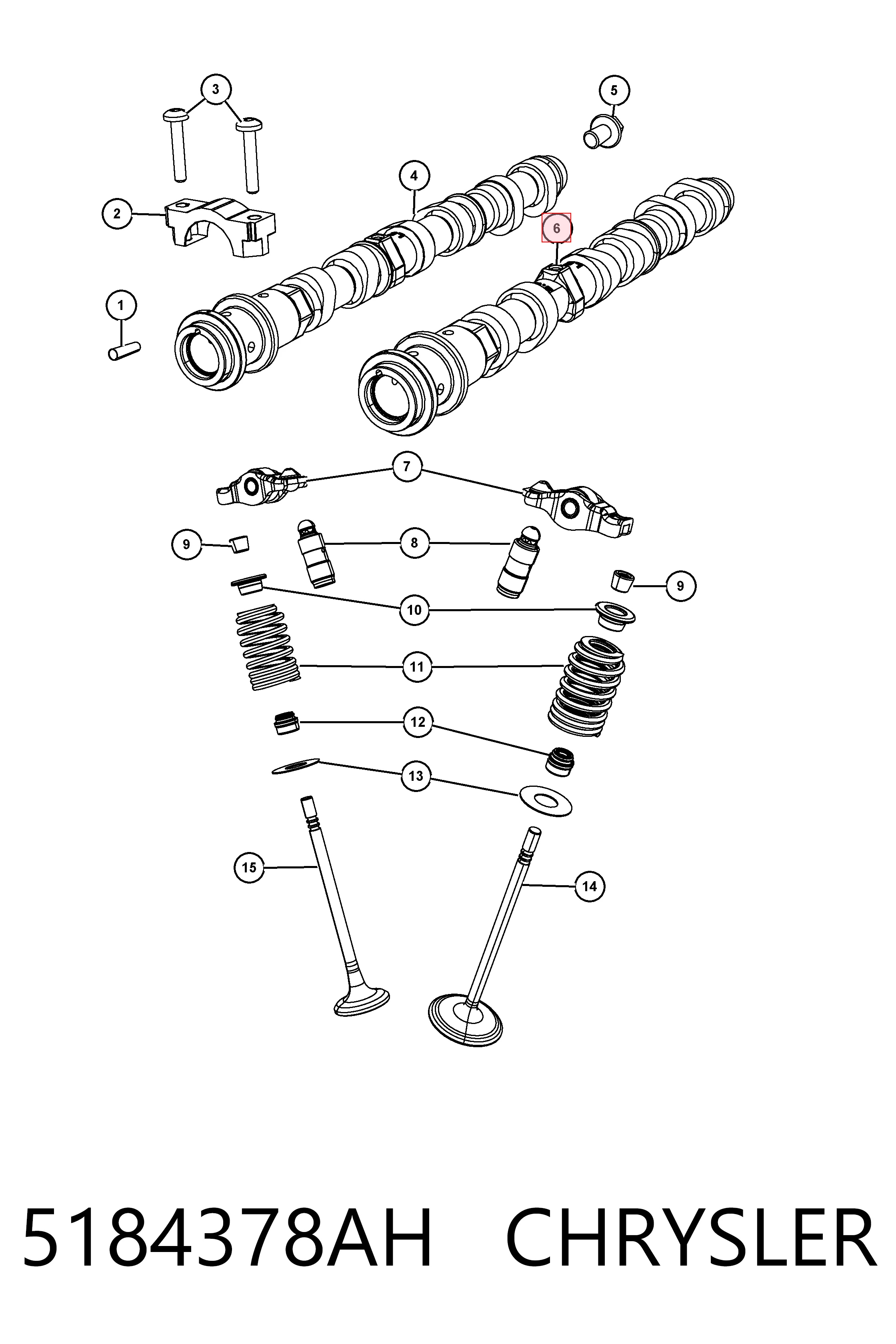 5184378AH Chrysler Шток двигуна, випускний, правий