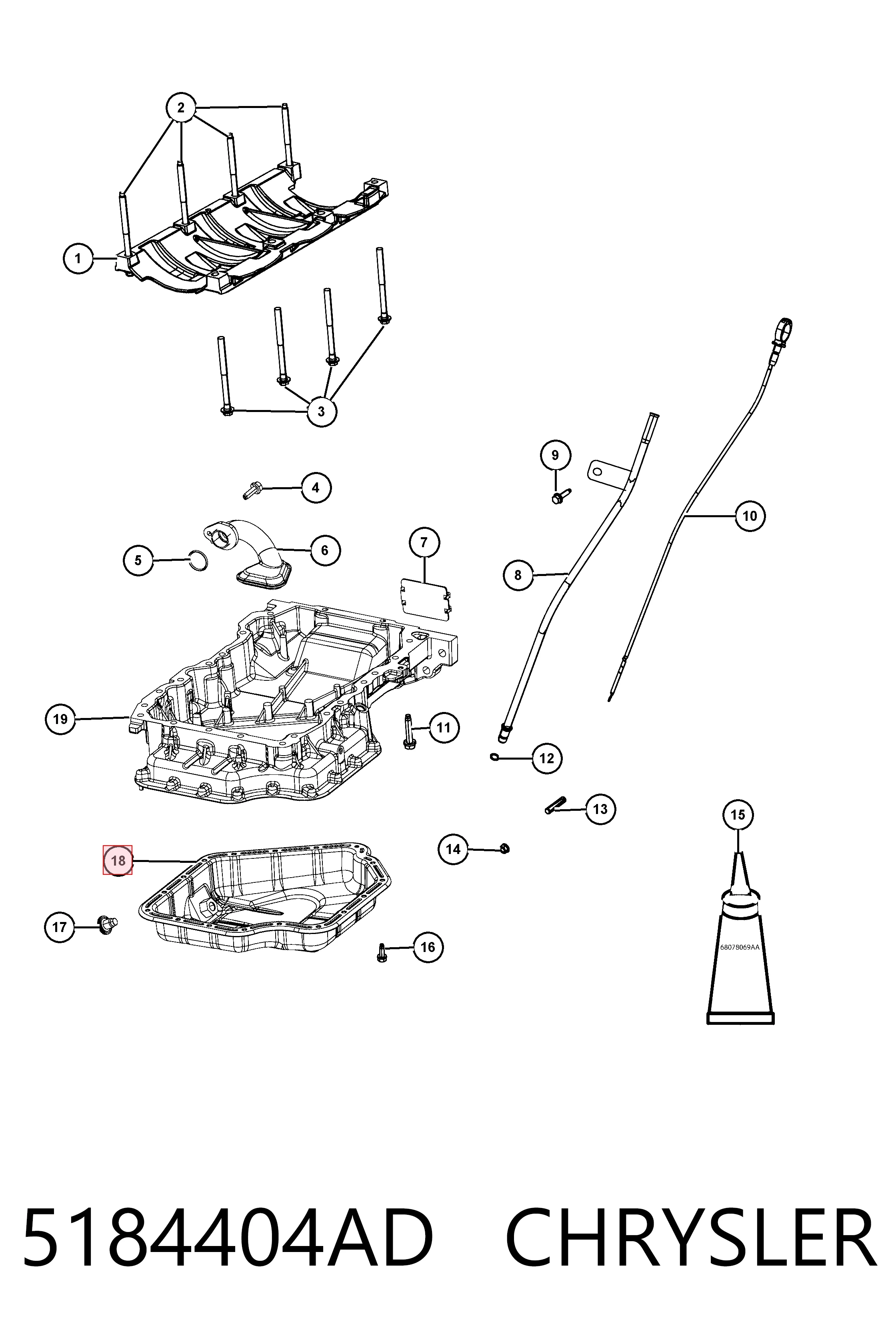Піддон масляний картера двигуна, нижня частина Fiat/Alfa/Lancia K05184404AF