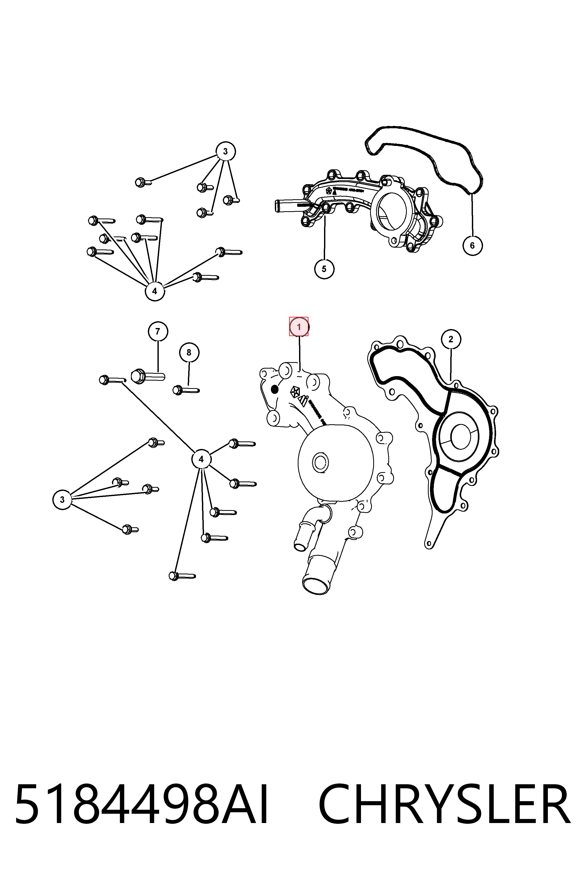 5184498AI Chrysler Насос охолодження