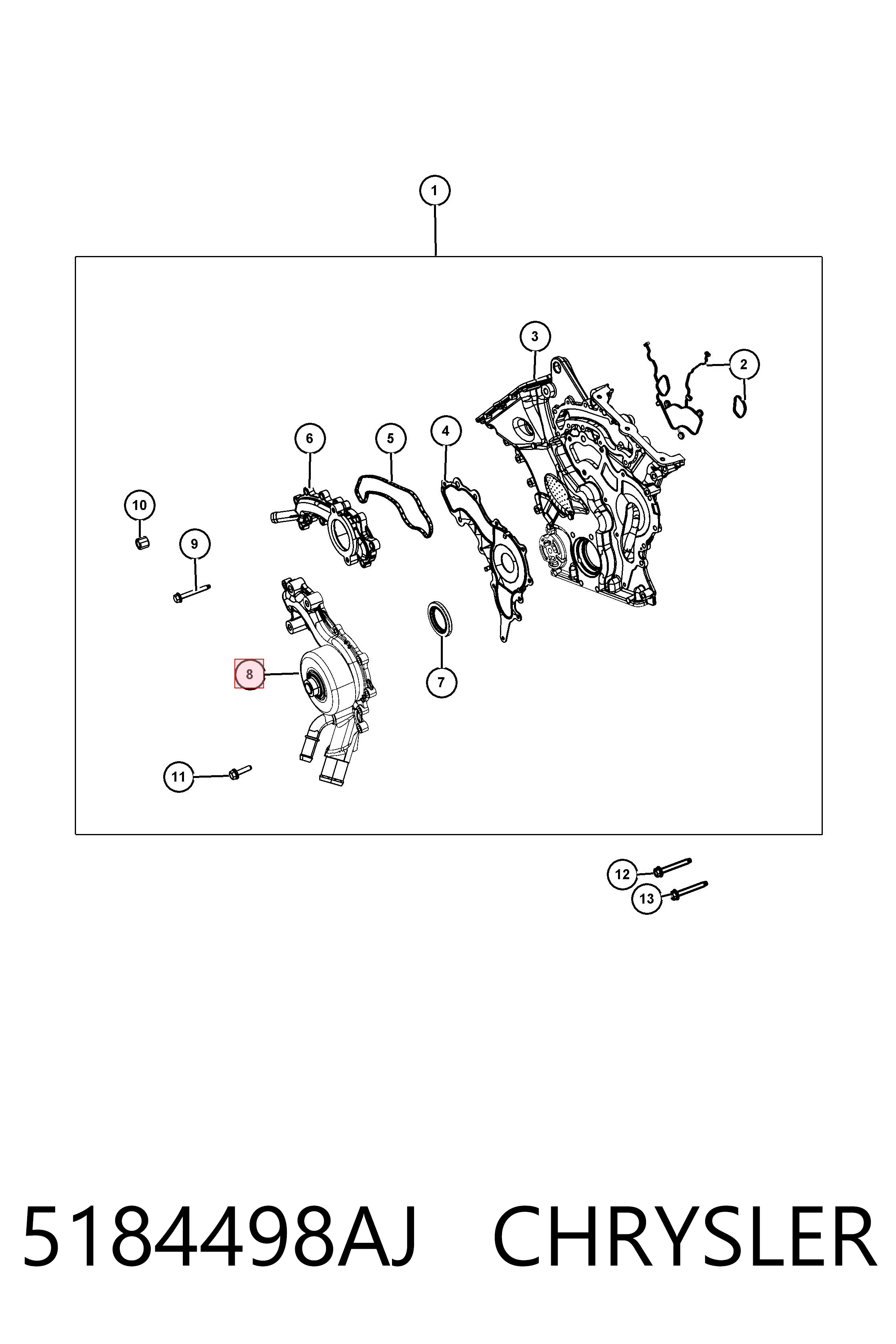 5184498AJ Chrysler Насос охолодження
