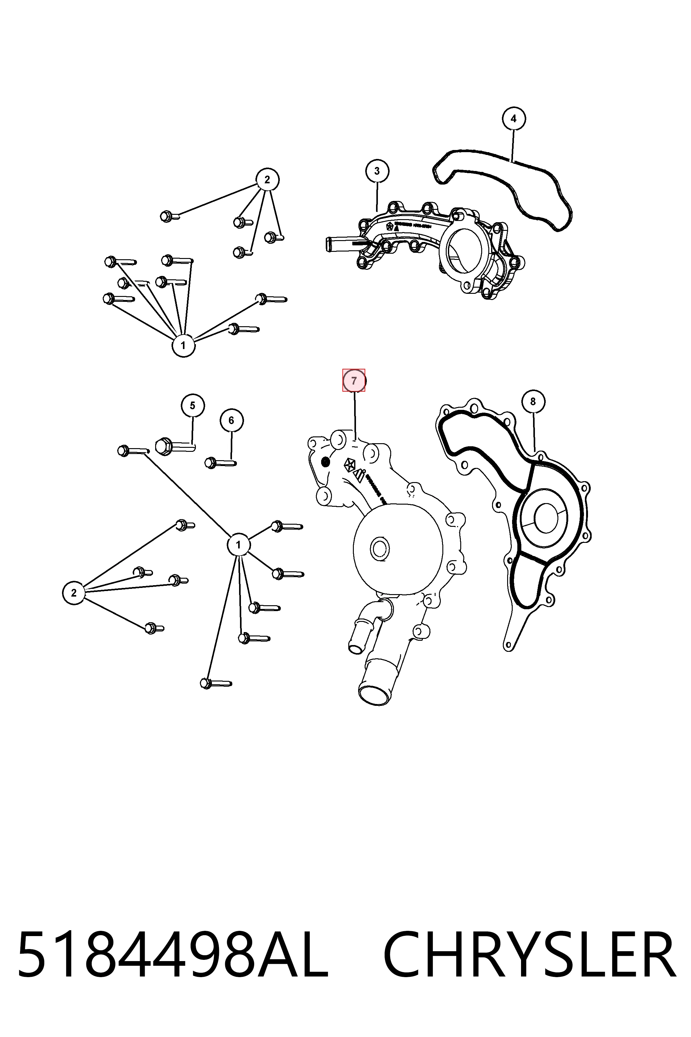 5184498AL Chrysler Насос охолодження