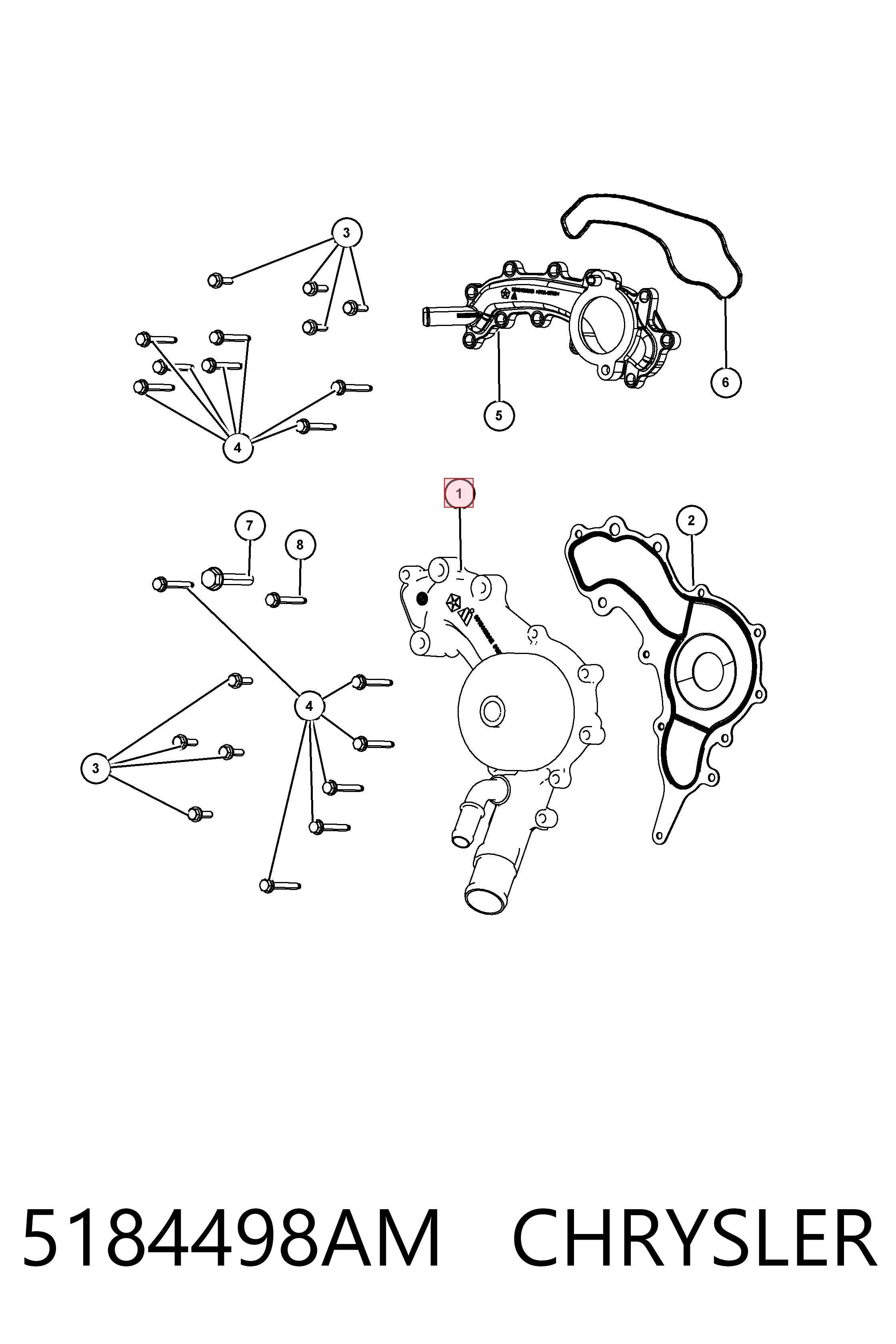 5184498AM Chrysler Насос охолодження