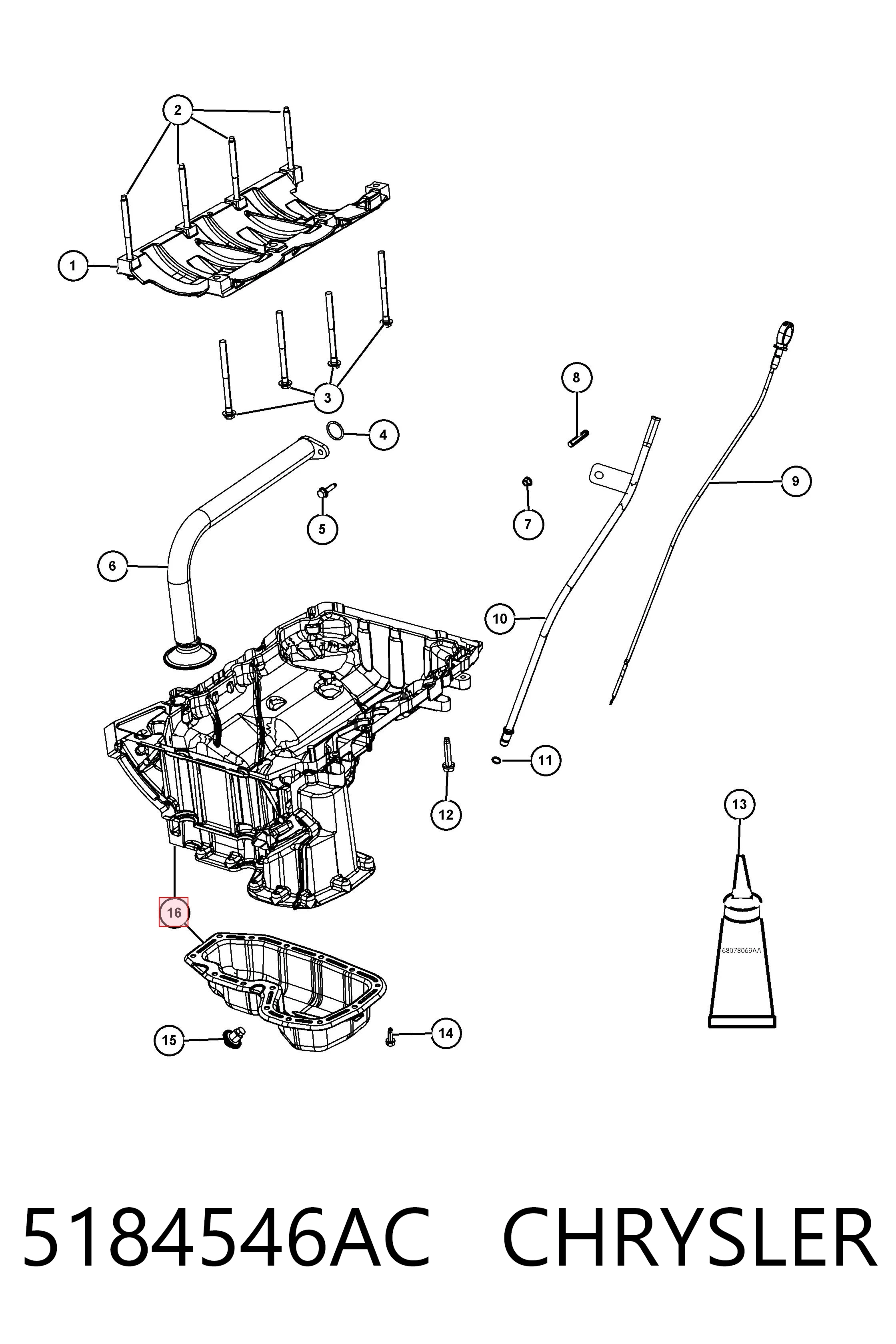 5184546AC Chrysler Картер масляний