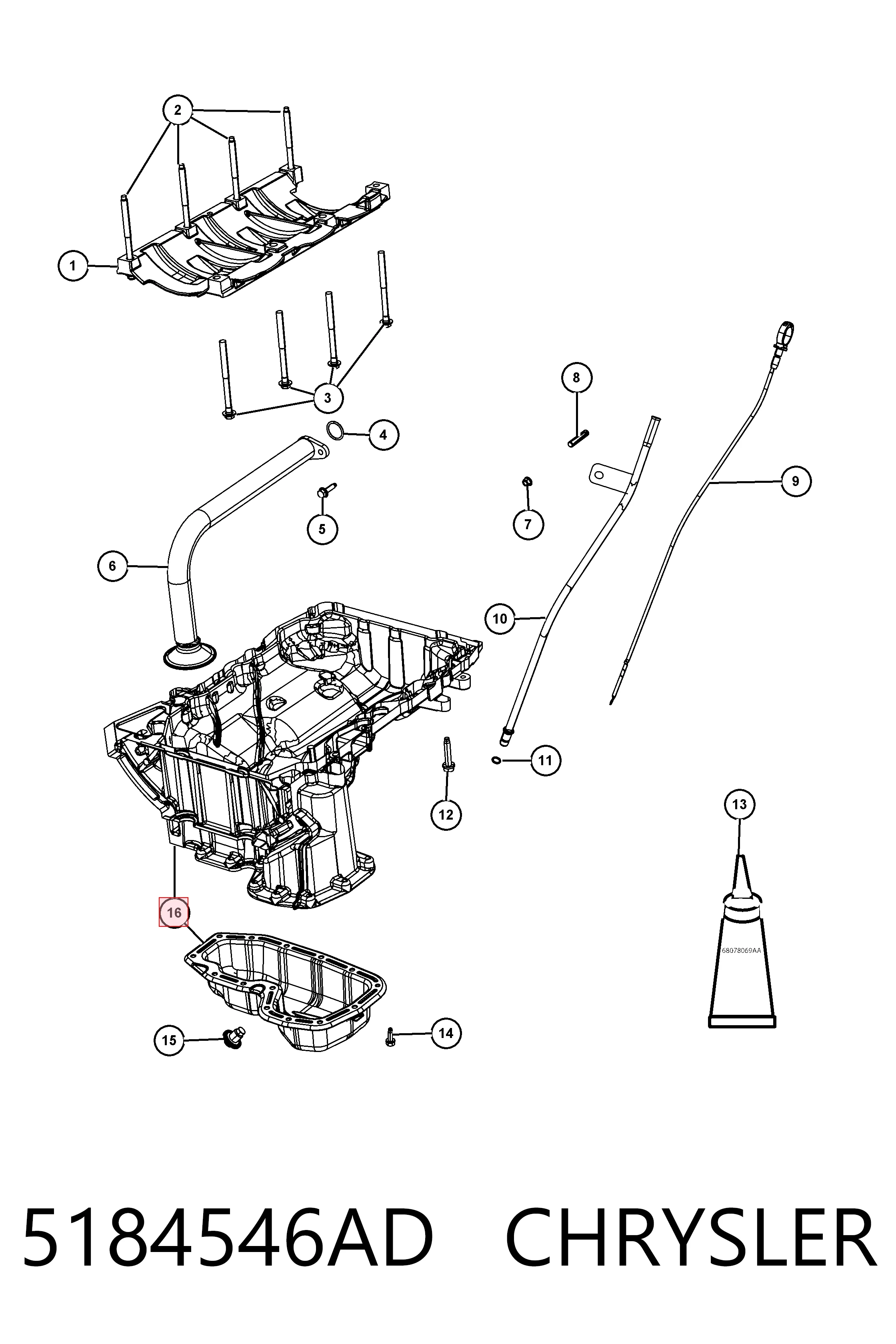 5184546AD Chrysler Картер масляний
