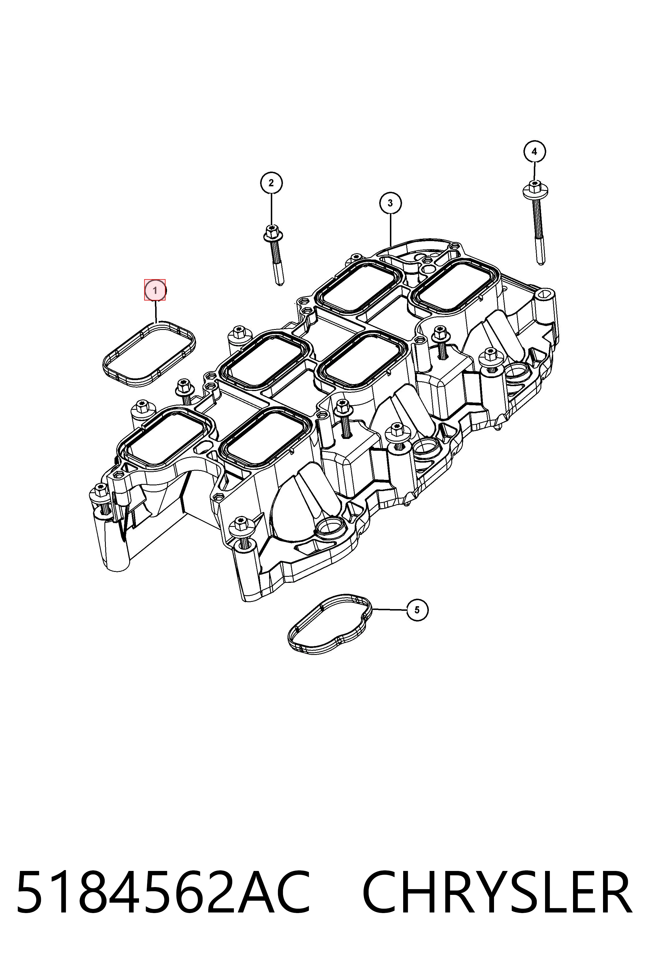 5184562AC Chrysler Прокладка впускного колектора