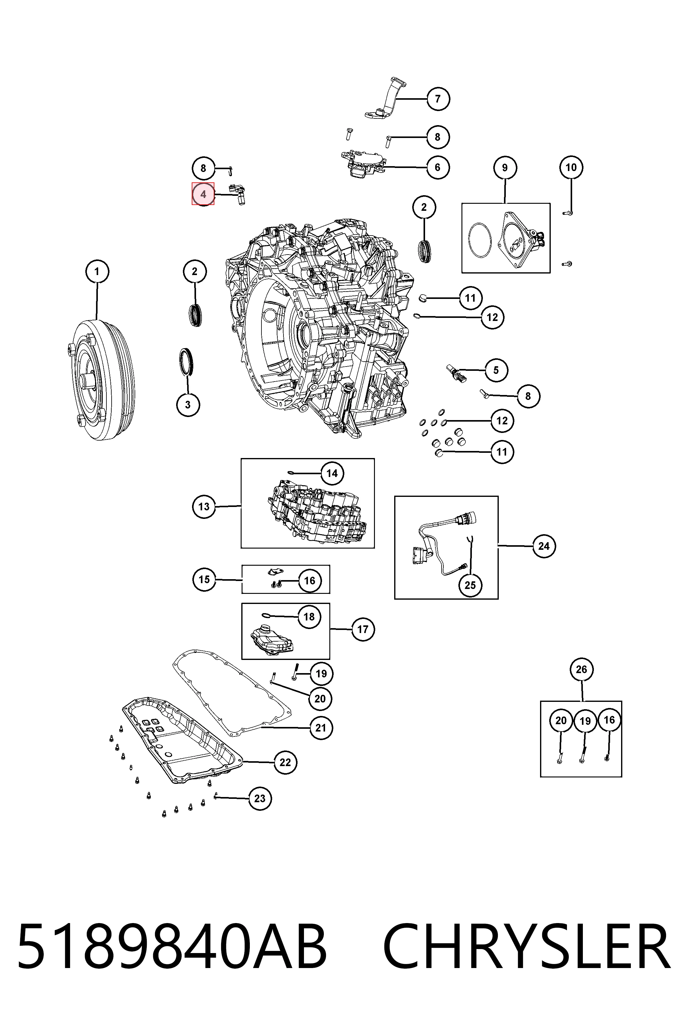 Fiat/Alfa/Lancia K05189840AA ціна, від 12.42 USD