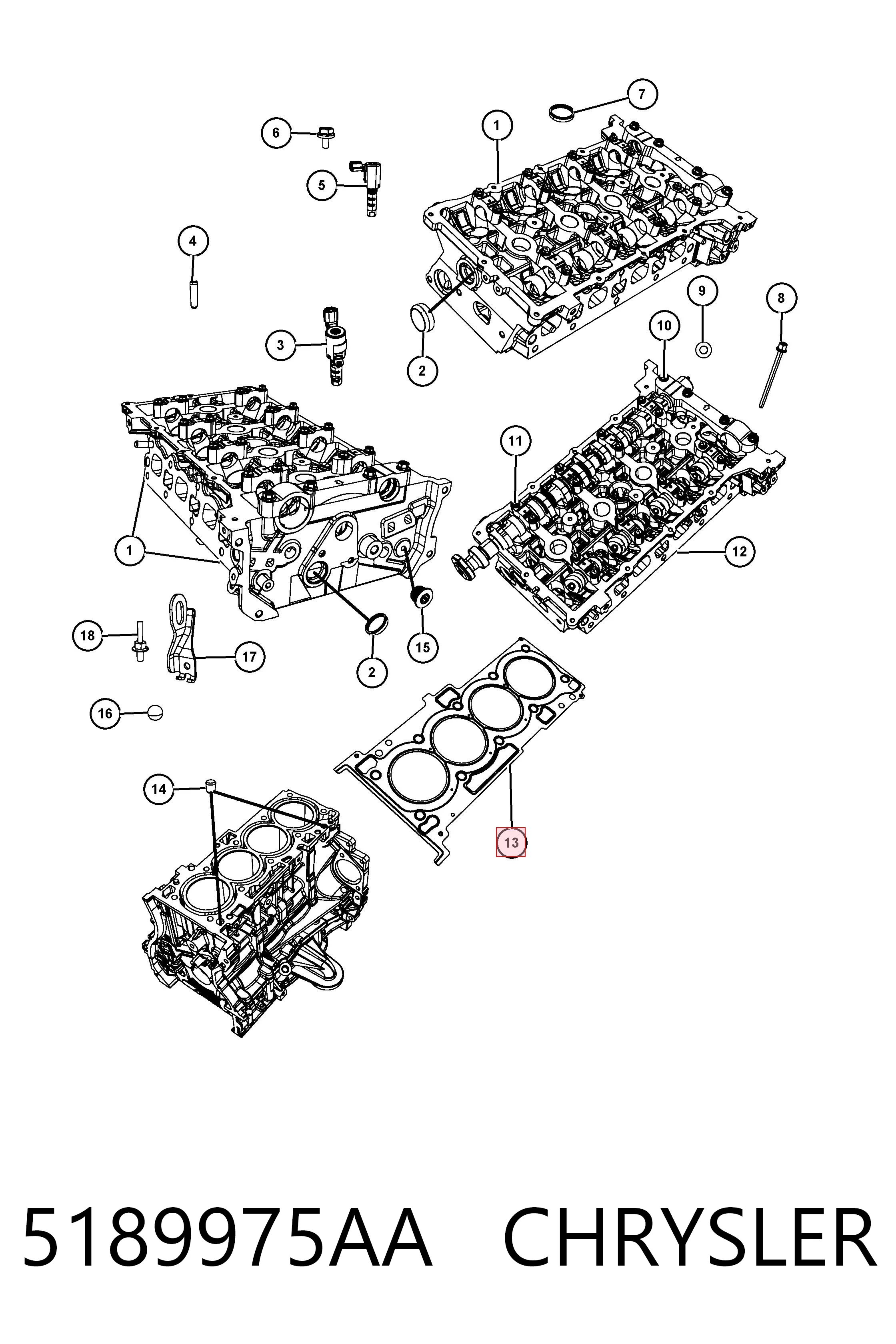 K05189975AA Fiat/Alfa/Lancia Прокладка під головку