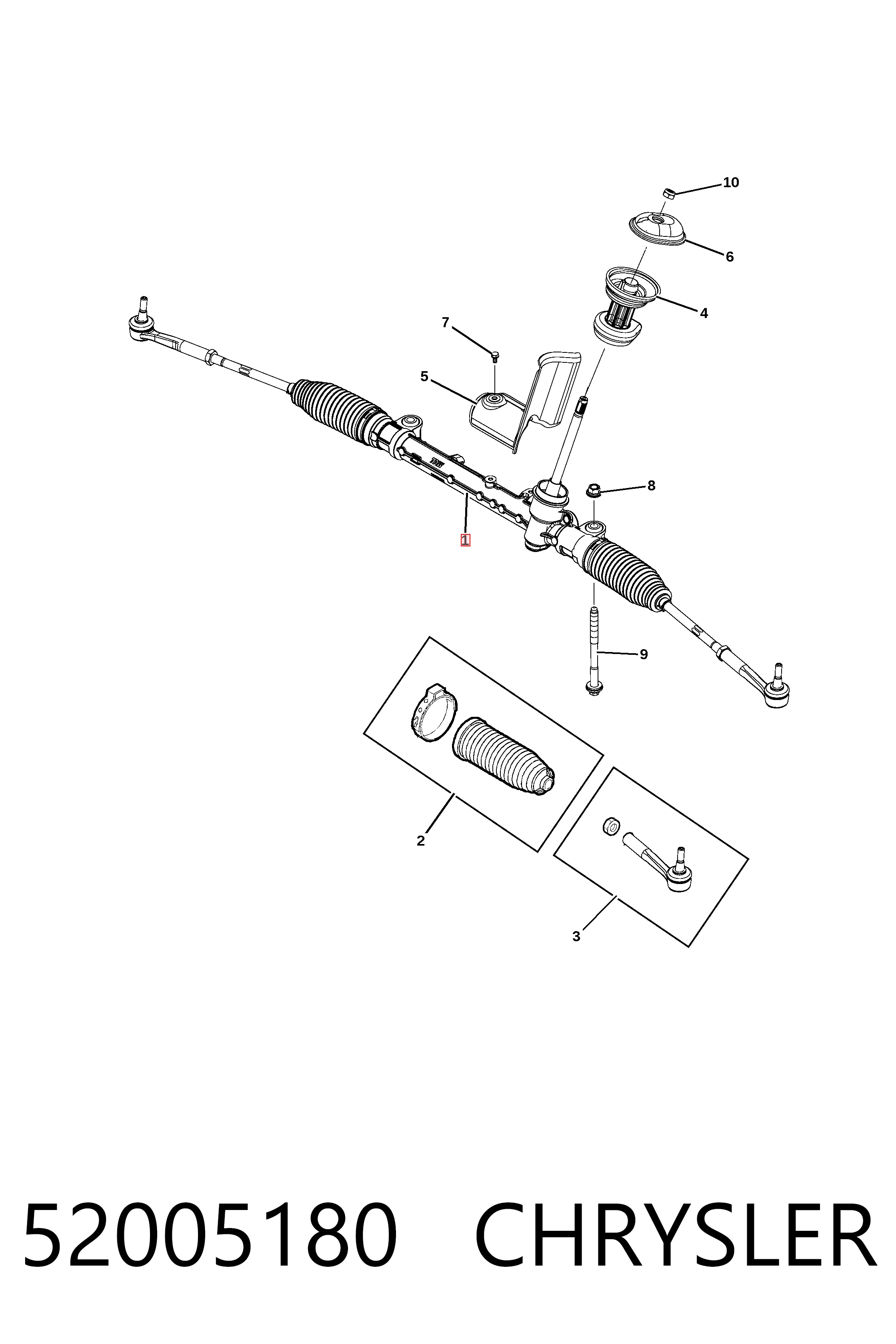 Рульова рейка EV801524 Moog