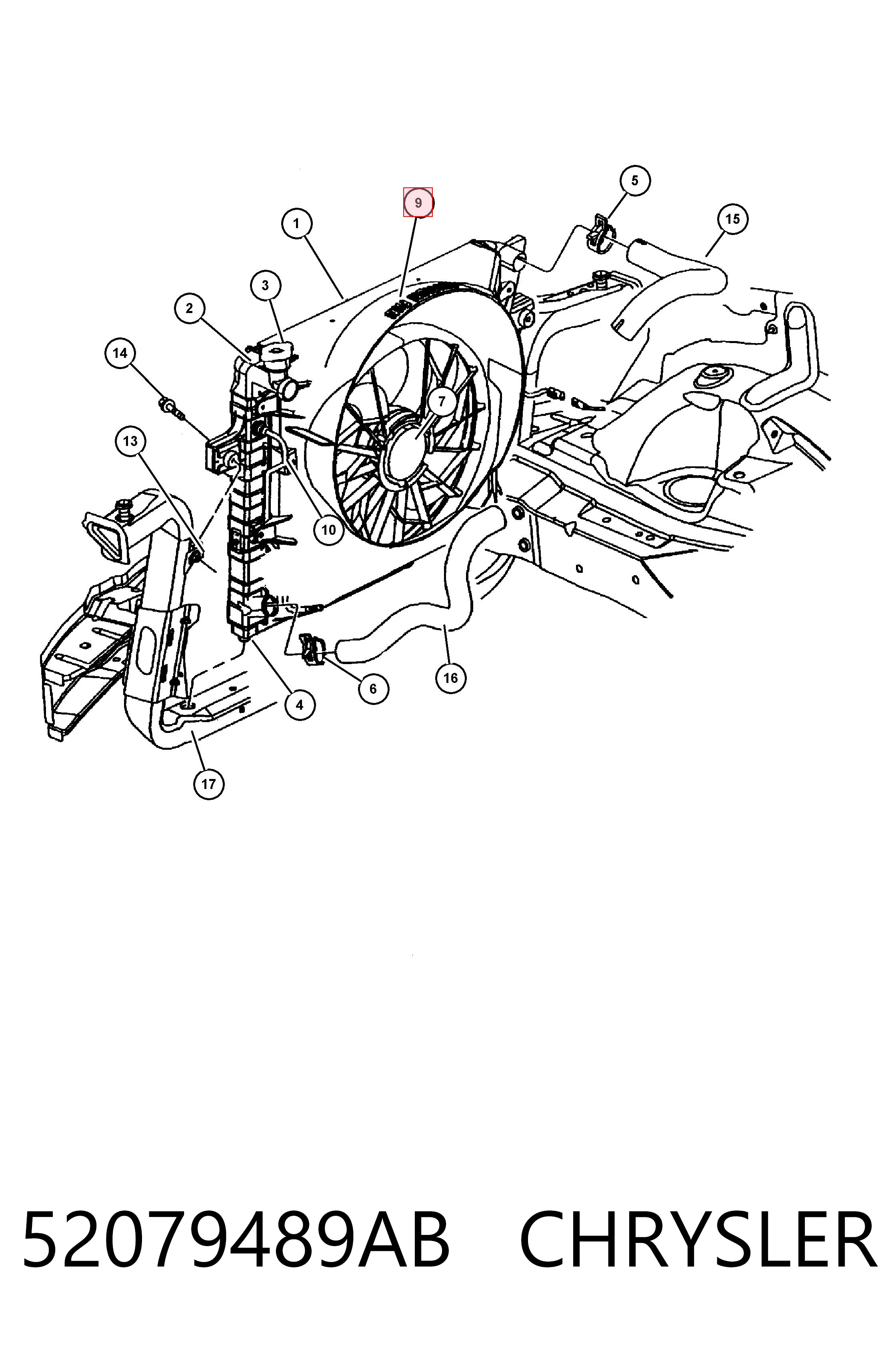 52079489AB Chrysler Облицювання рамки радіатора