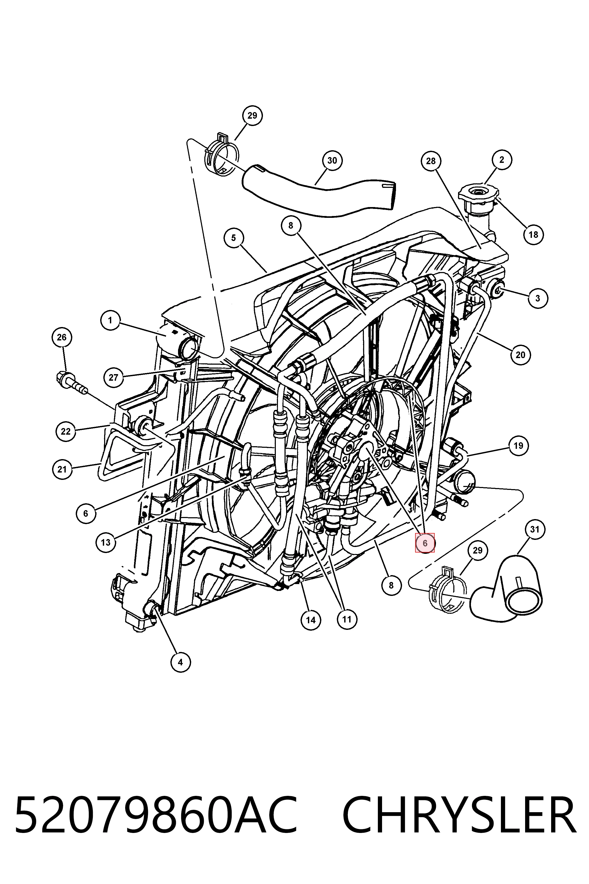 Вентилятор радіатора Fiat/Alfa/Lancia K52079860AA ціна, від 271.19 USD