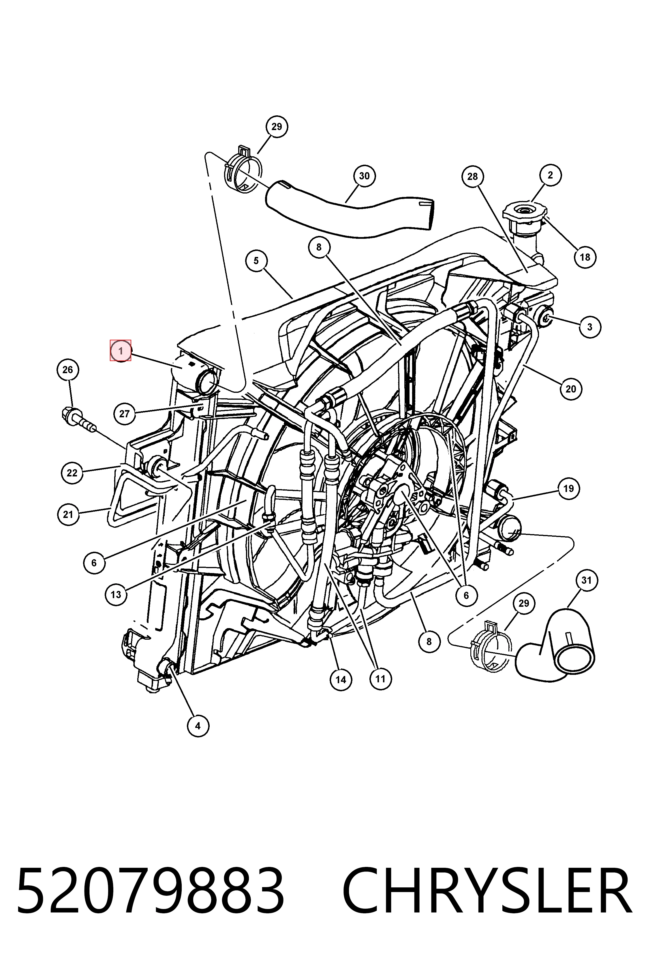 K52079883AD Fiat/Alfa/Lancia Радіатор охолодження двигуна