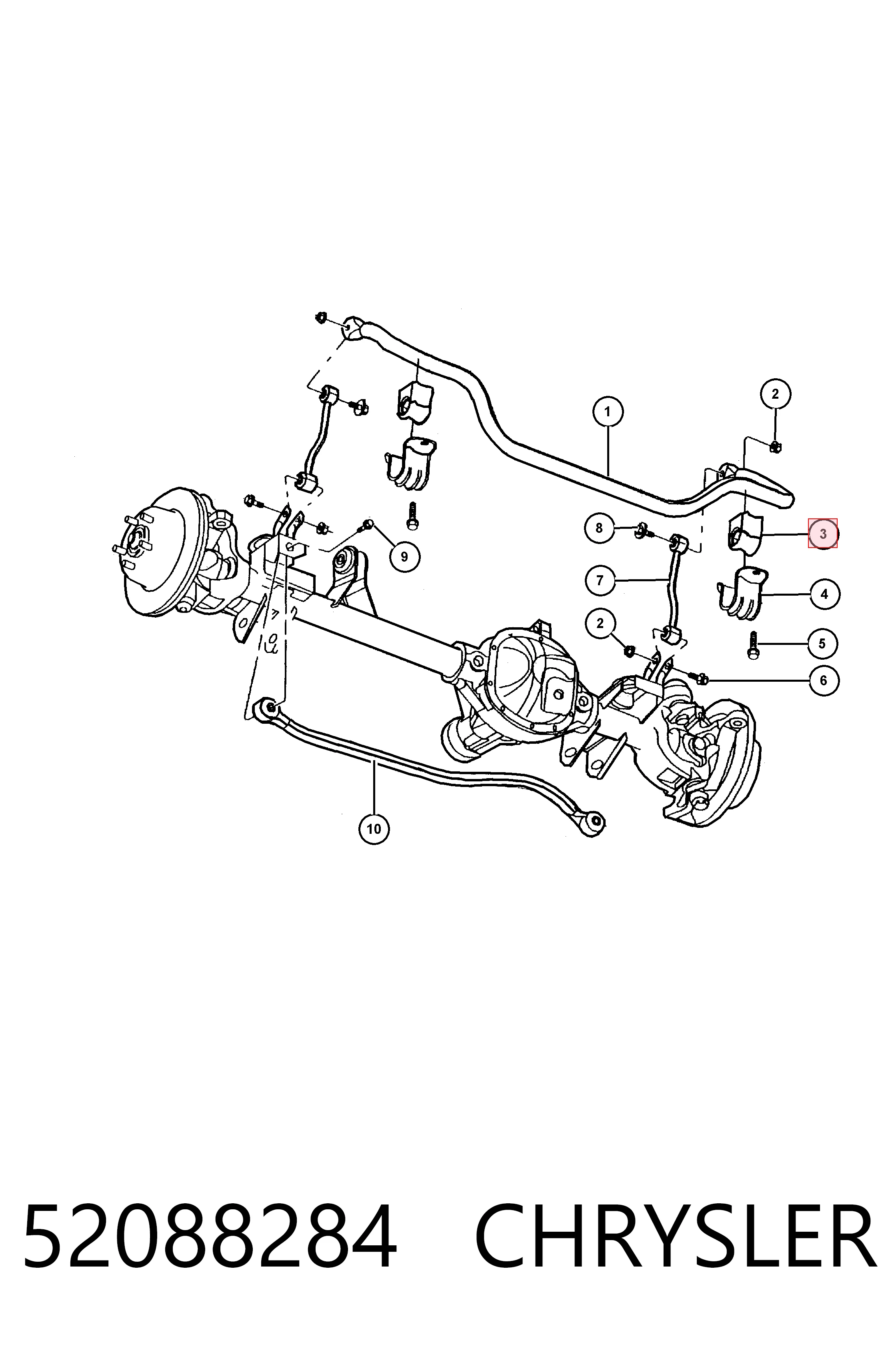 52088284 Chrysler Втулка стабілізатора переднього