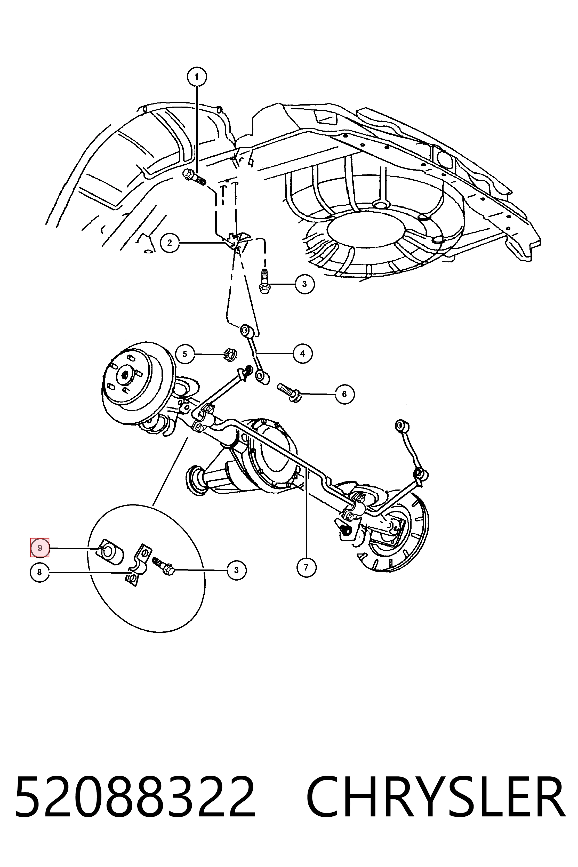 Втулка стабілізатора заднього Fiat/Alfa/Lancia K52088738AD ціна, від 5.54 USD