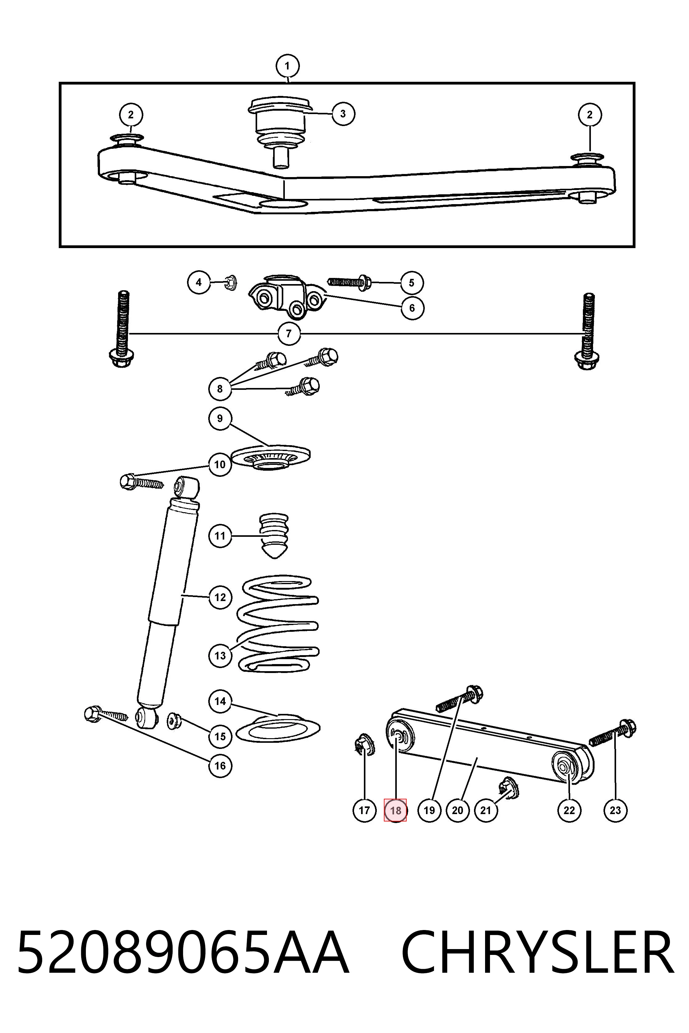 52089065AA Chrysler Сайлентблок задньої тяги