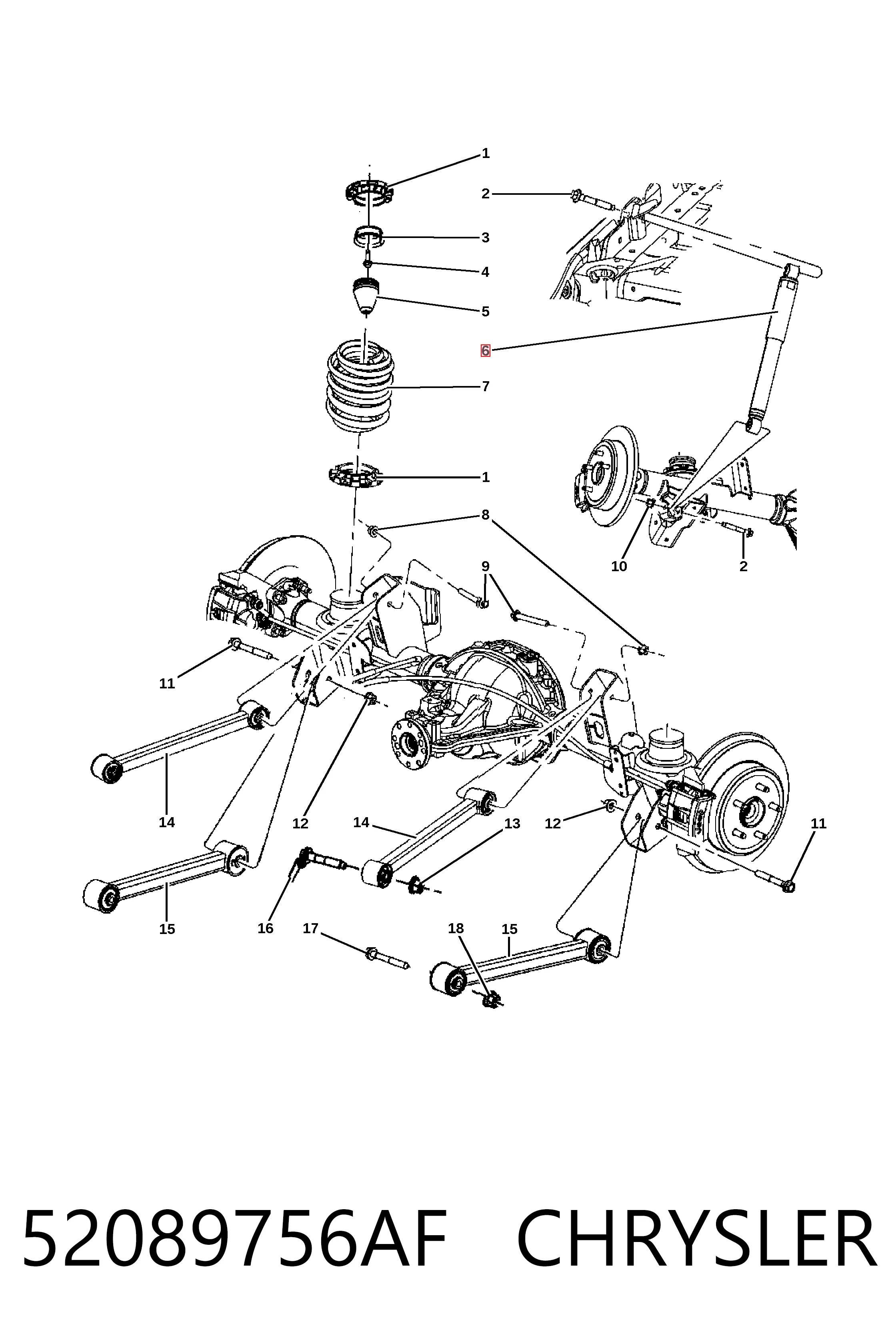 Купити K52089756AI Fiat/Alfa/Lancia Стійка амортизатора задня