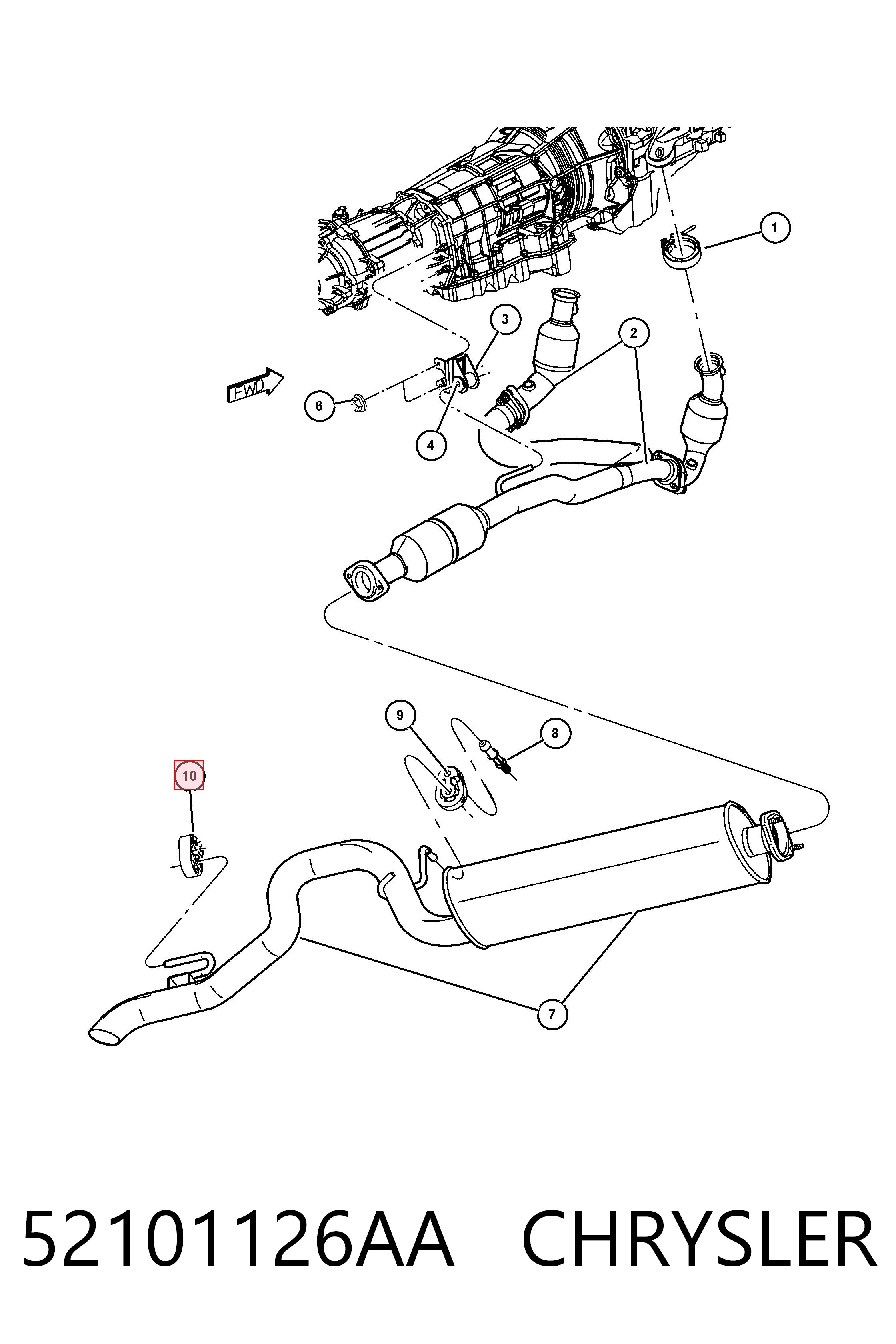 52101126AA Chrysler Кронштейн кріплення глушника