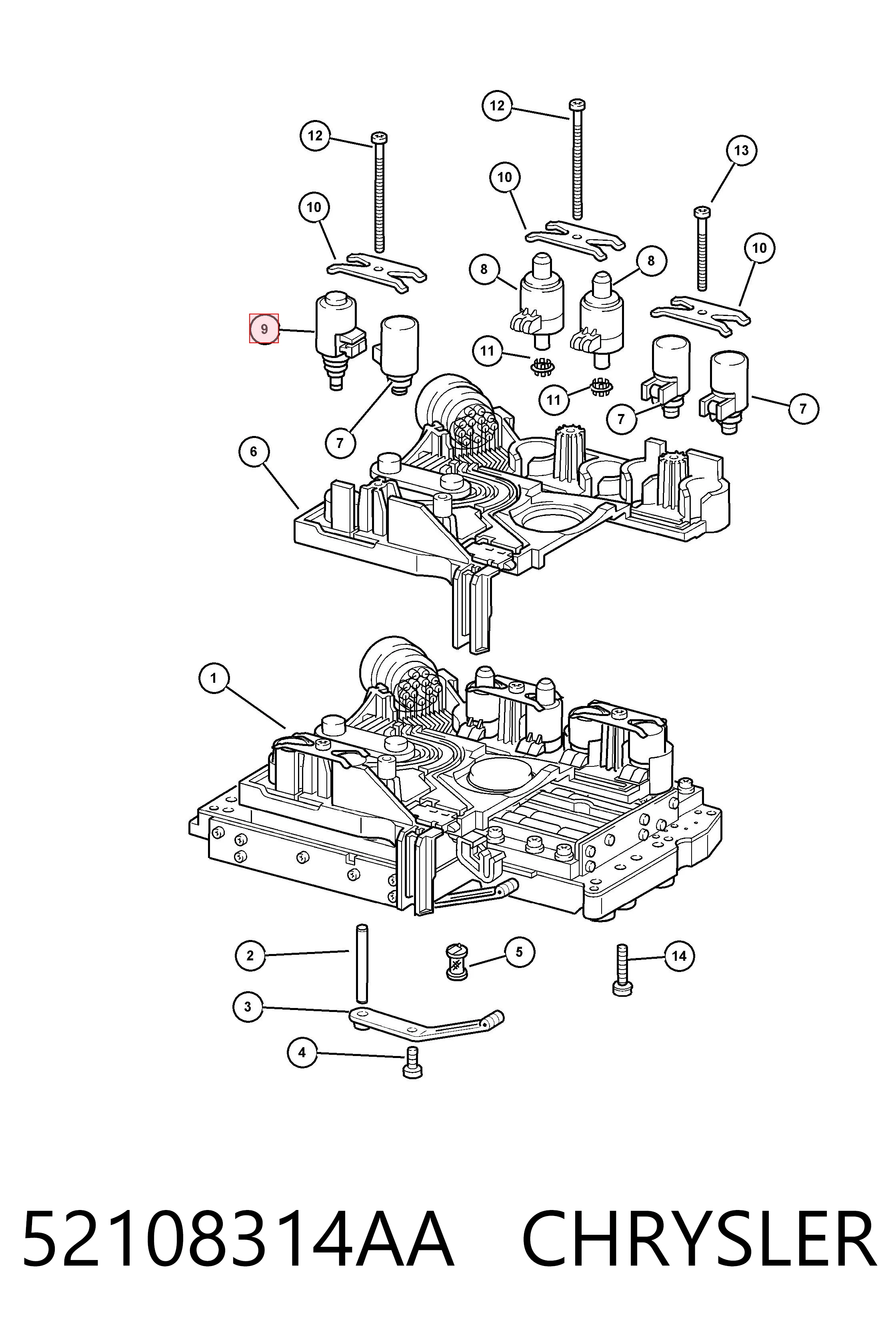 52108314AA Chrysler Соленоїд автоматичної коробки передач