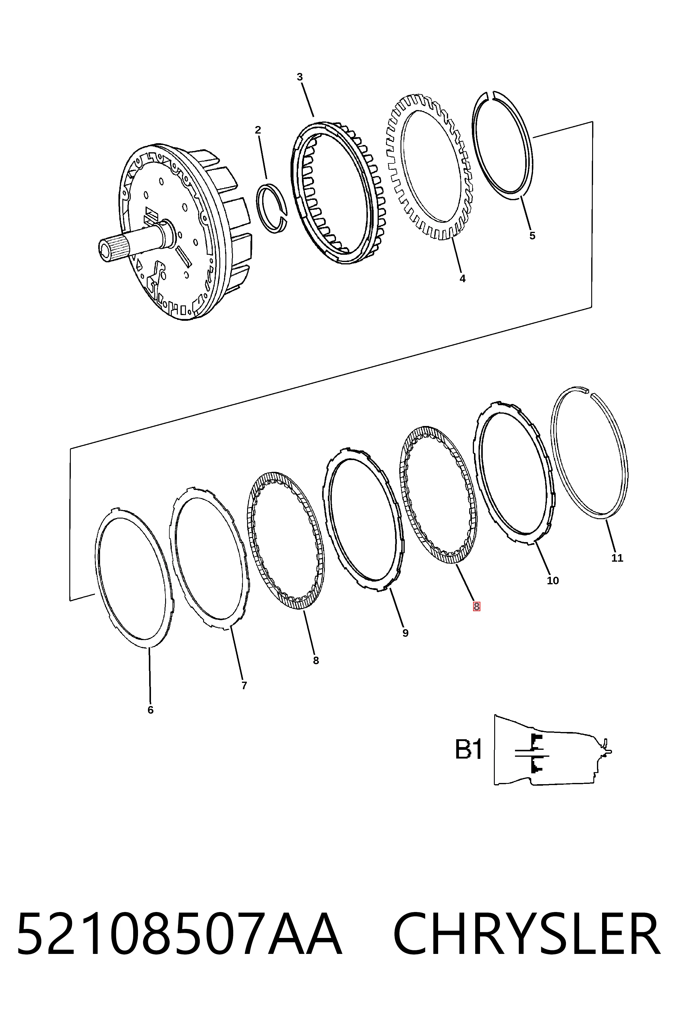 K52108332AA Fiat/Alfa/Lancia Прокладка піддону АКПП