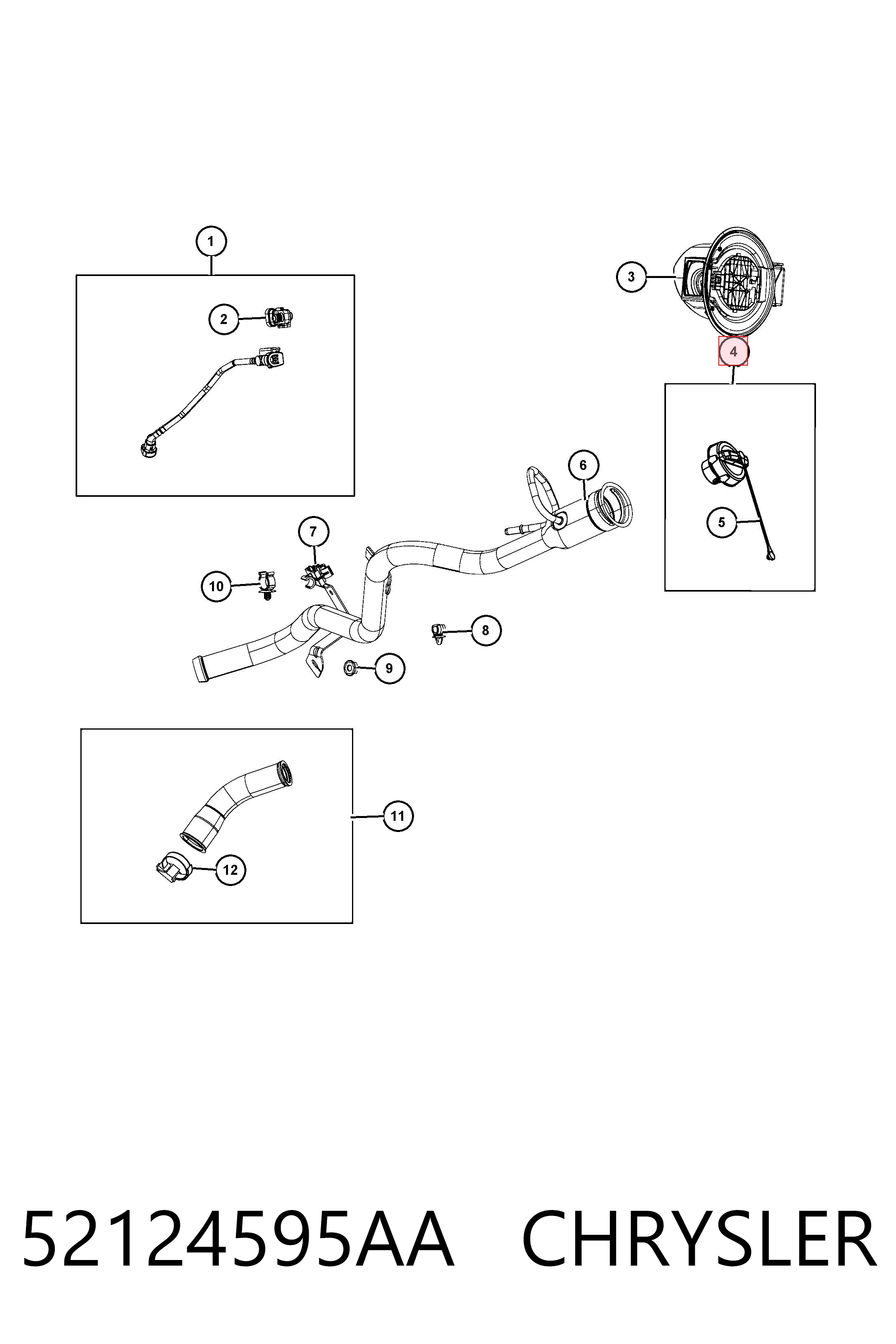 52124595AA Chrysler Кришка / пробка бензобака