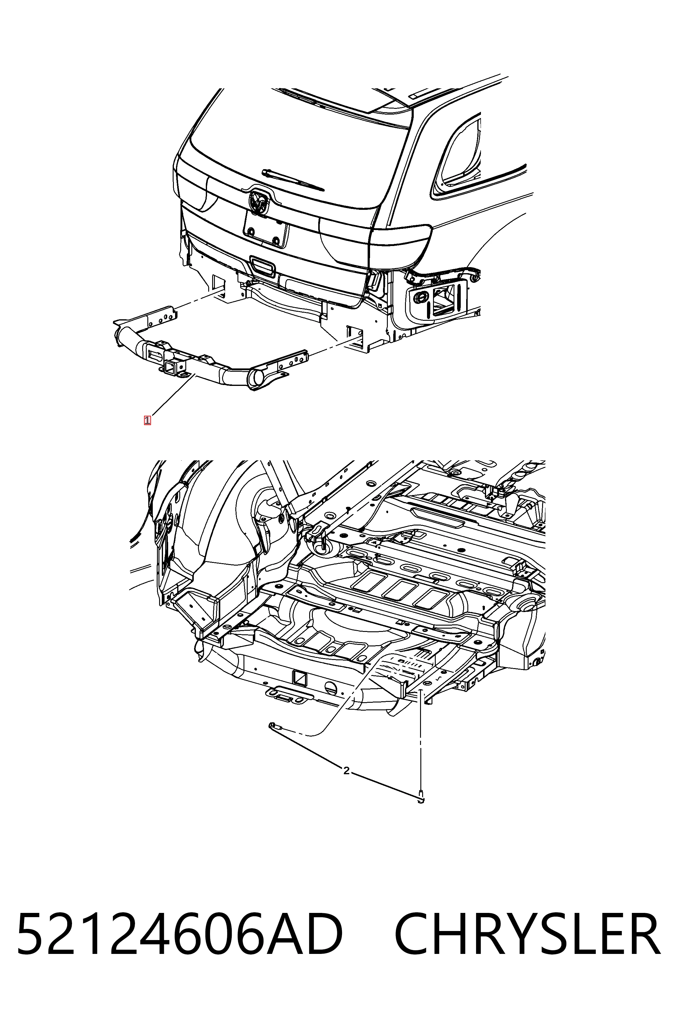 K52124606AF Fiat/Alfa/Lancia Шина бампера заднього