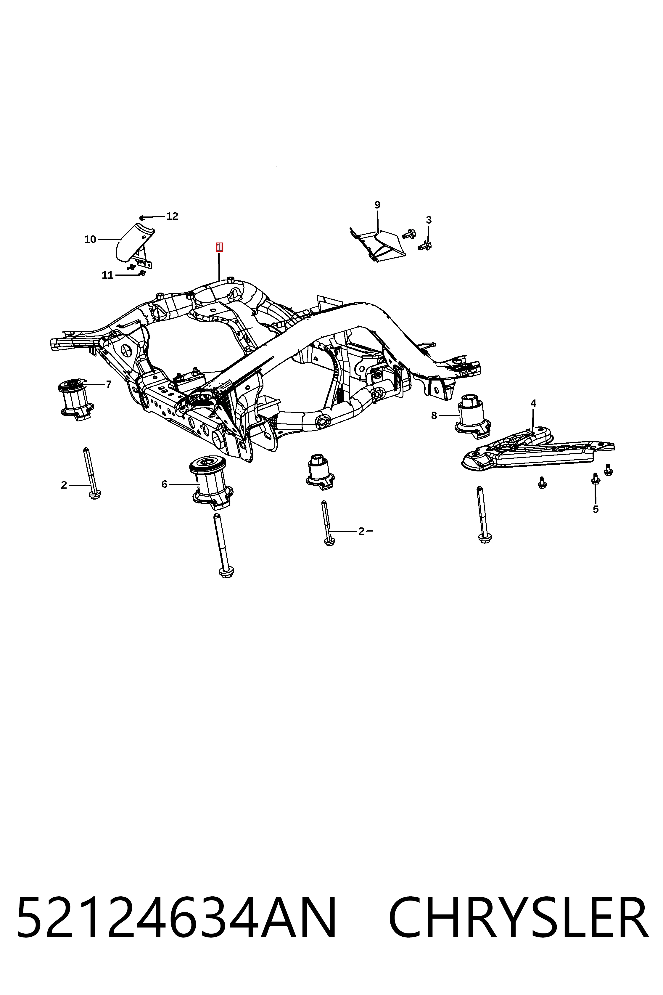  Підрамник передній Jeep Grand Cherokee 4