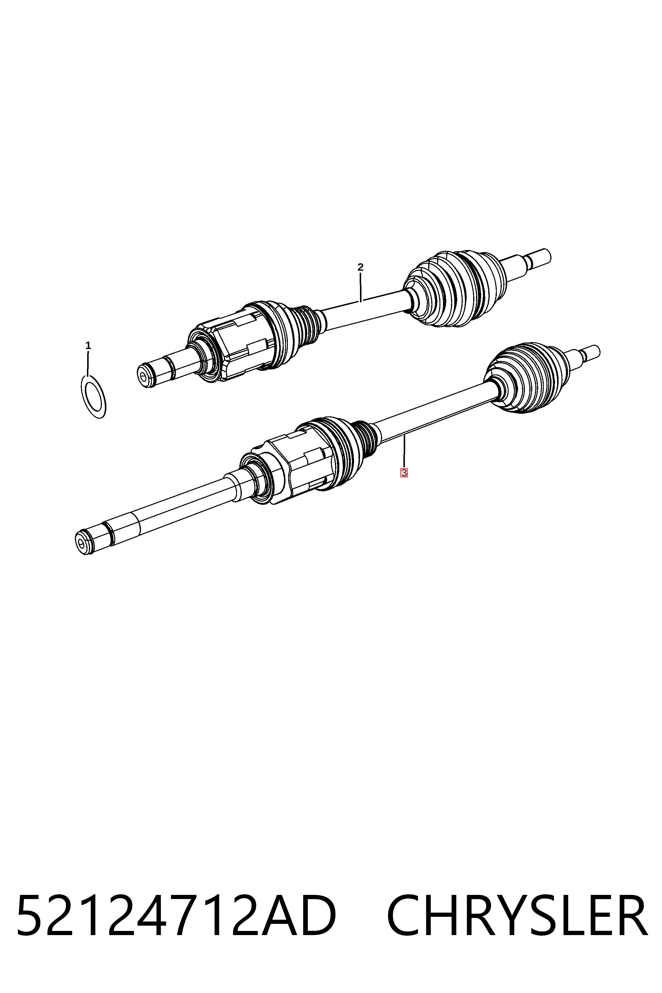 Купити 52124712AB Posterparts Піввісь права