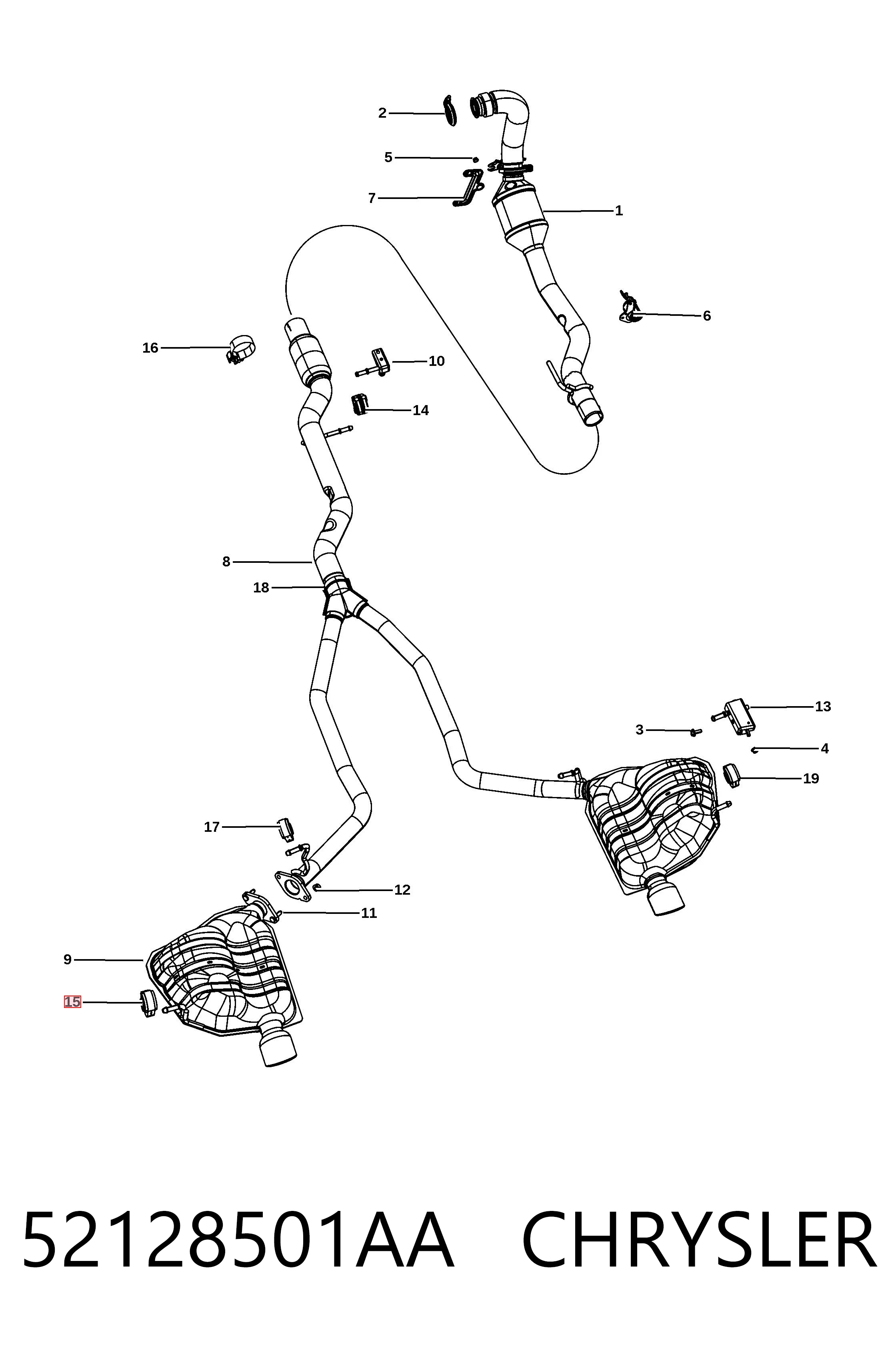 52128501AA Chrysler Кронштейн кріплення глушника