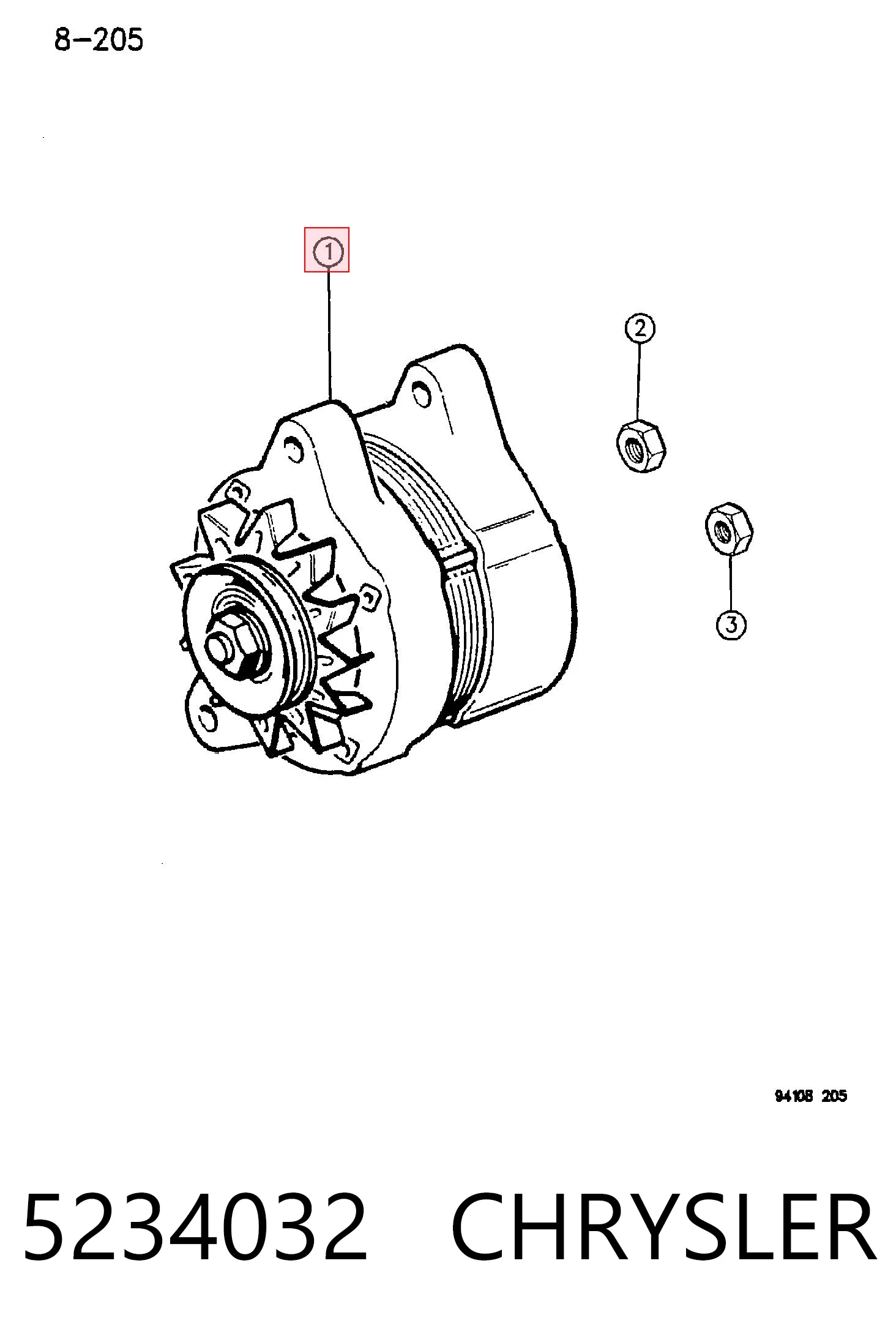 5234032 Chrysler Авто генератор
