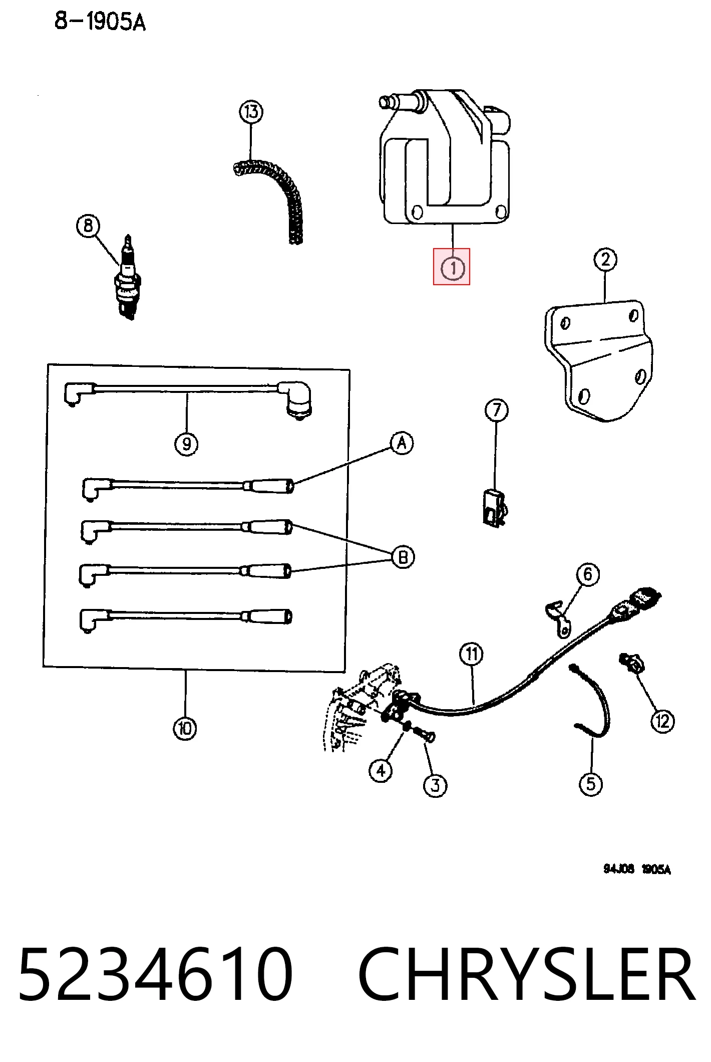 5234610 Chrysler Котушка запалювання