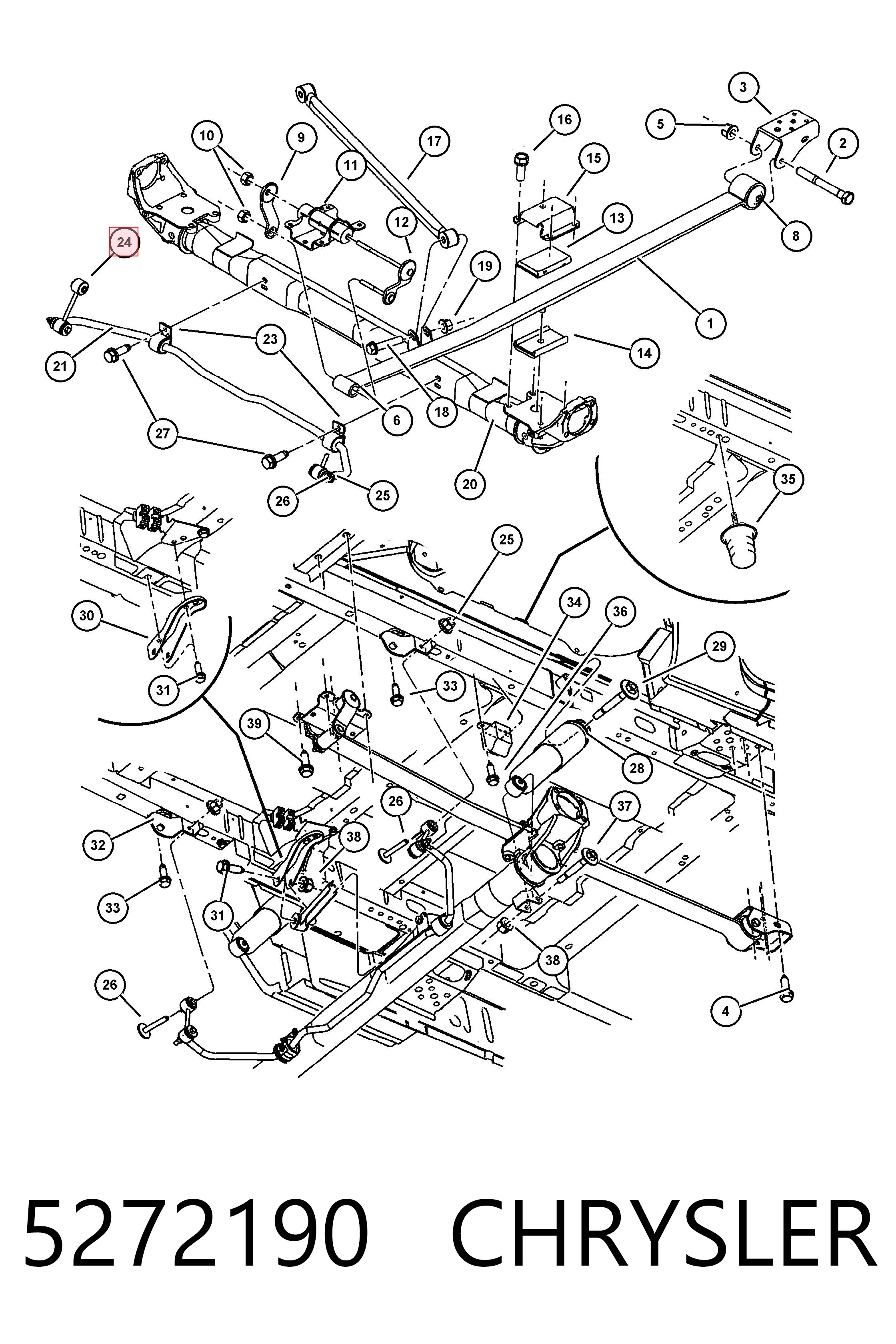 5272190 Chrysler Тяжка стабілізатора, заднього