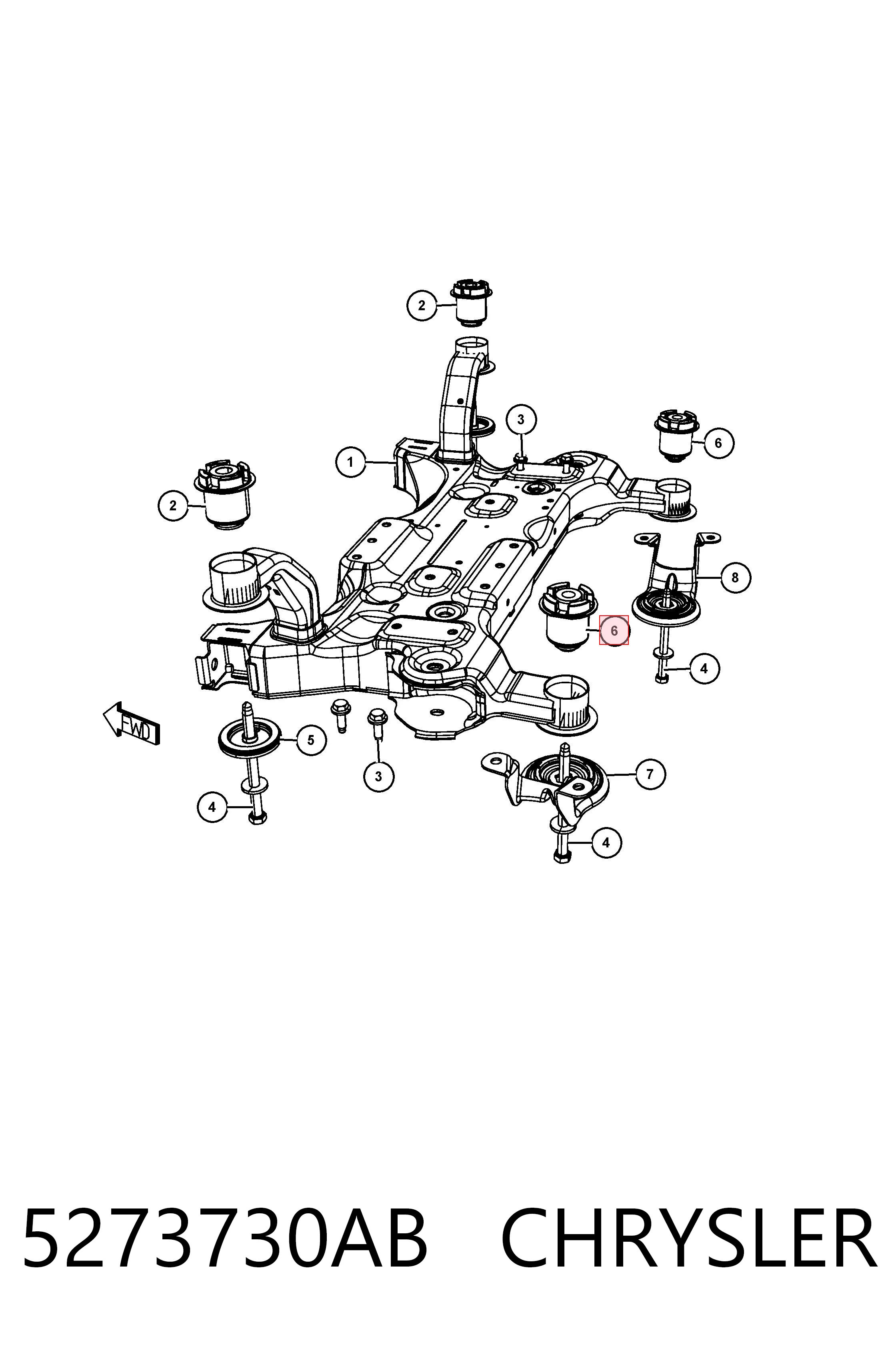 5273730AB Chrysler Подушка передньої балки