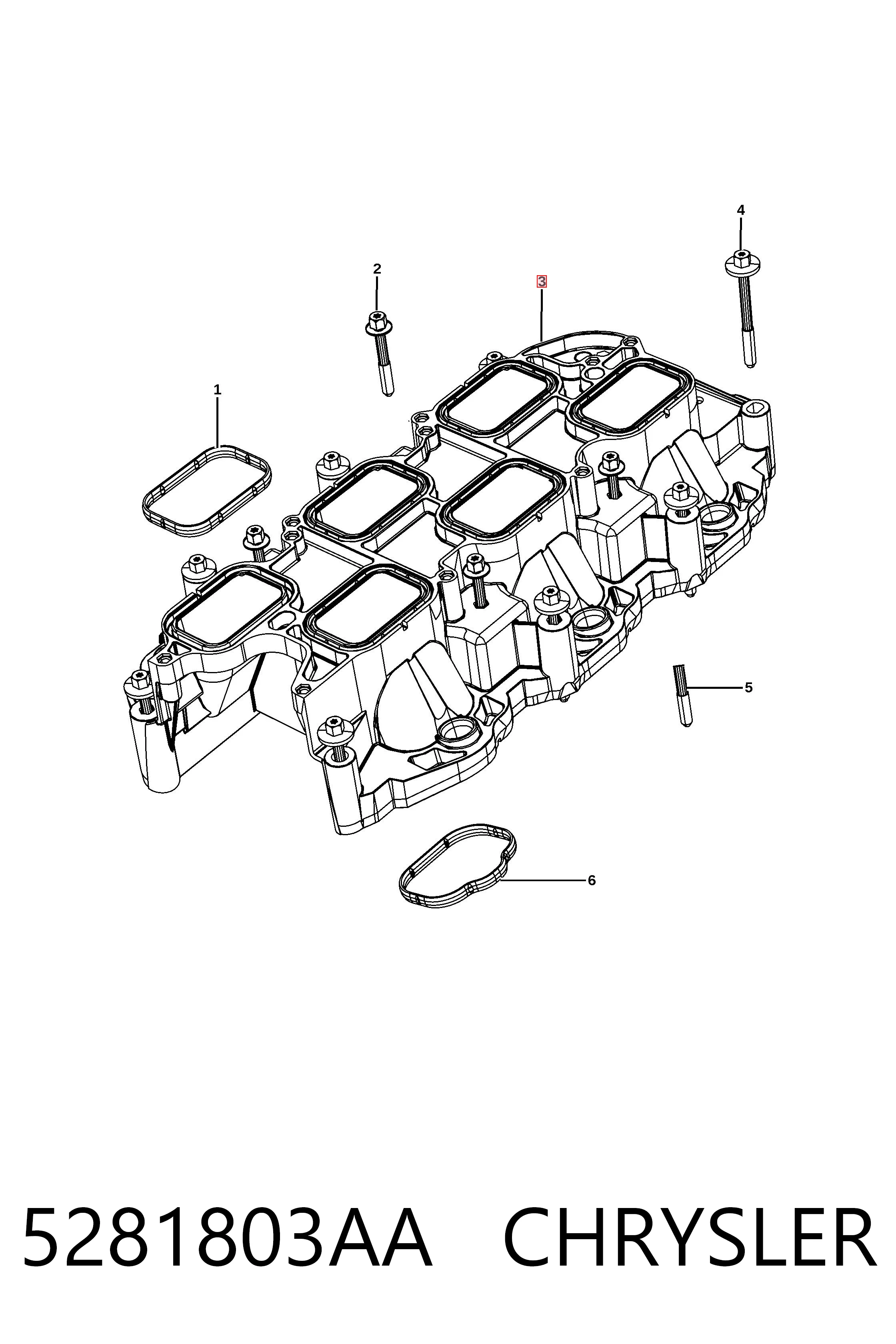 5281803AA Chrysler Колектор впускний нижній