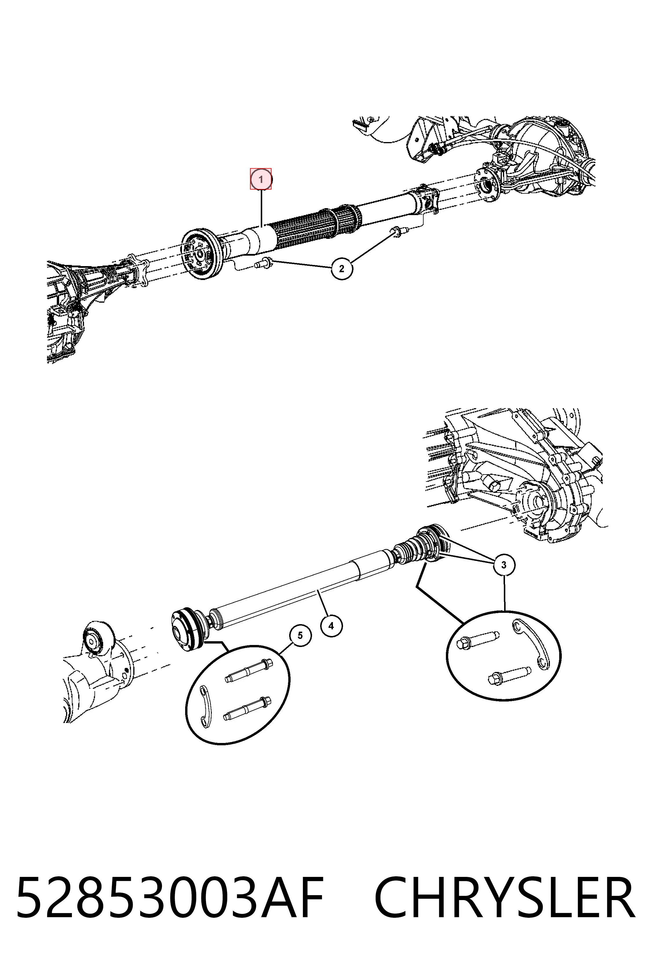 Вал карданний задній, у зборі Fiat/Alfa/Lancia K52853003AF ціна, від 77.33 USD