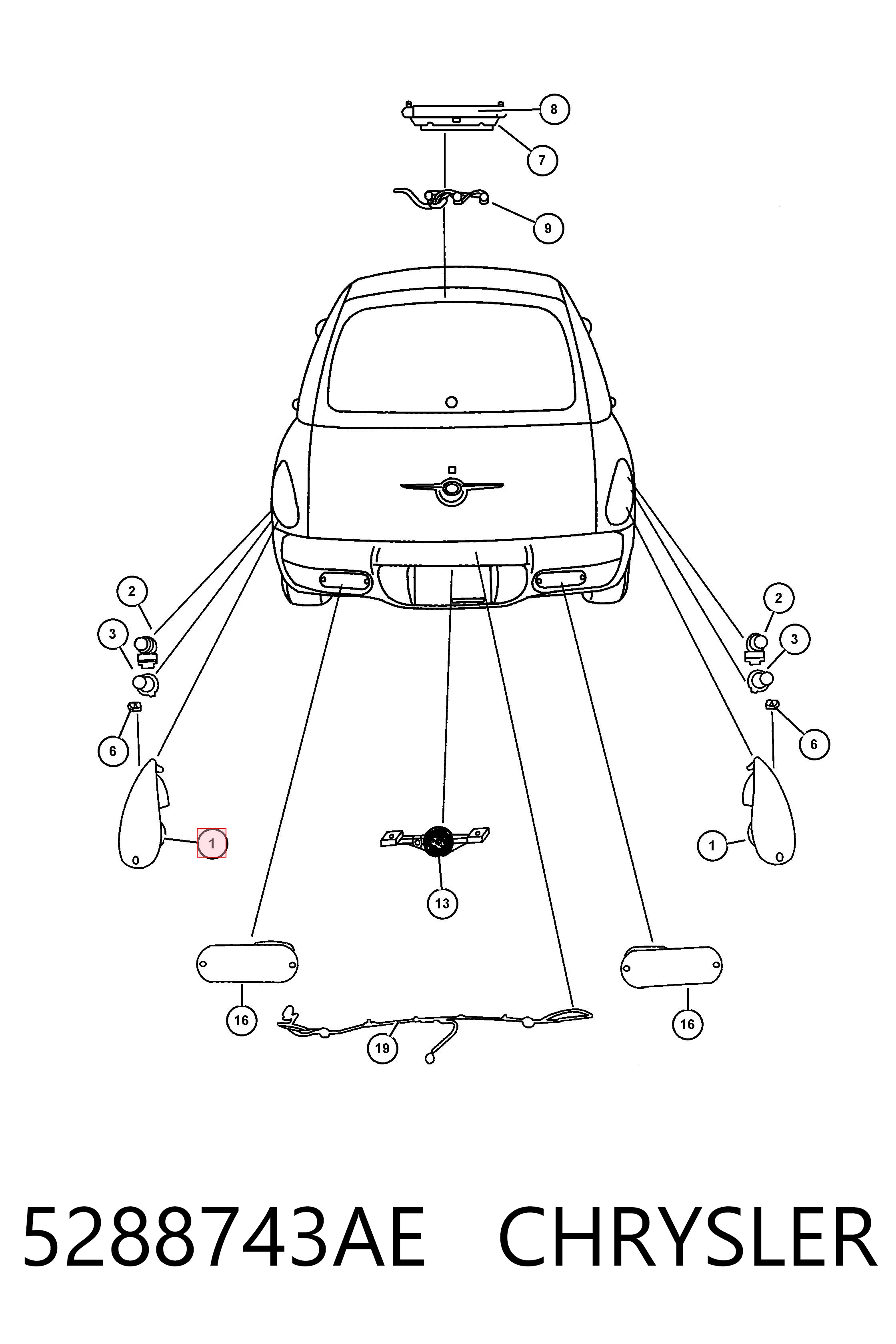 5288743AE Chrysler Задня ліва фара