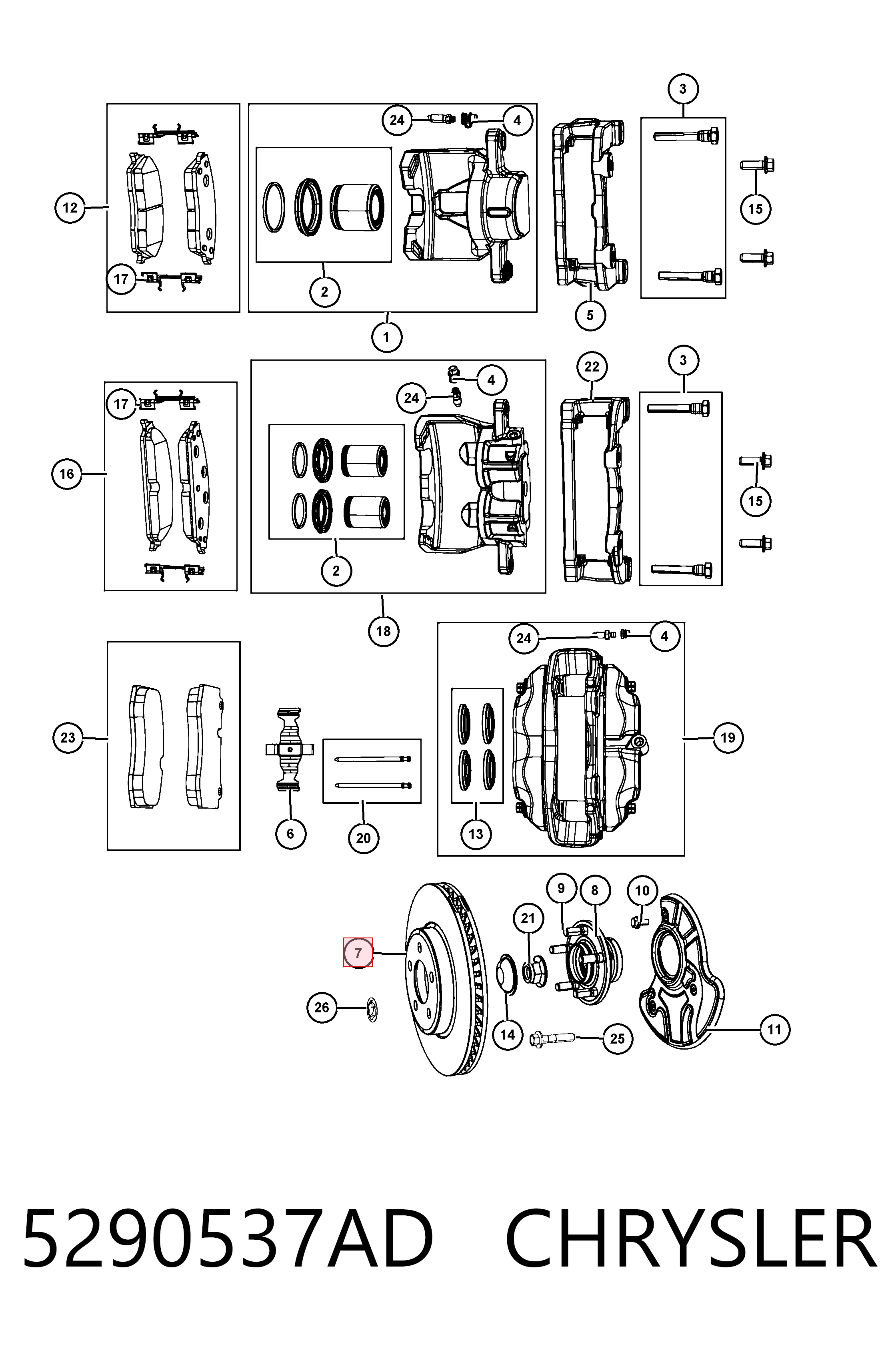 5290537AD Chrysler Гальмо дискове переднє