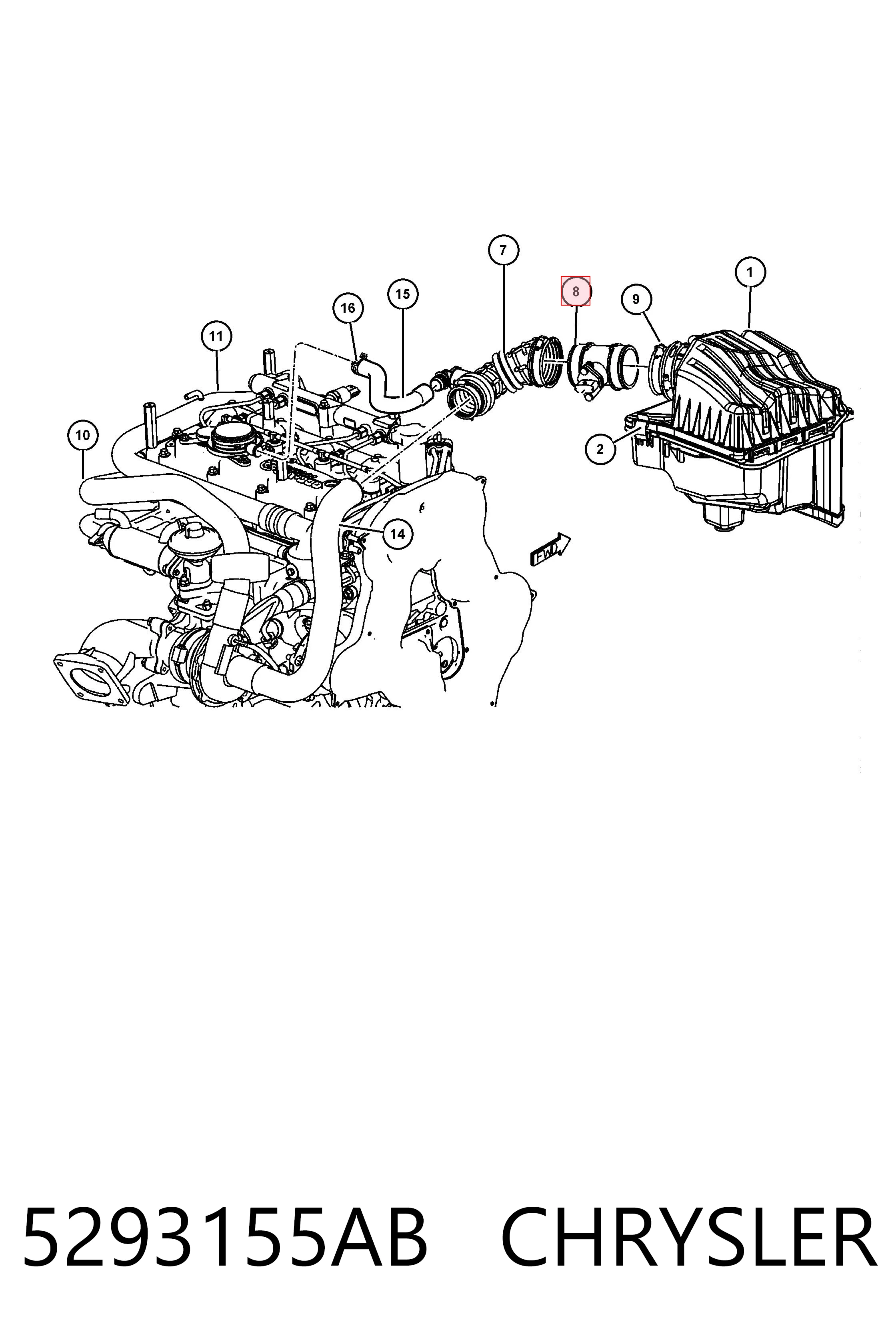 5293155AB Chrysler Датчик витрати повітря