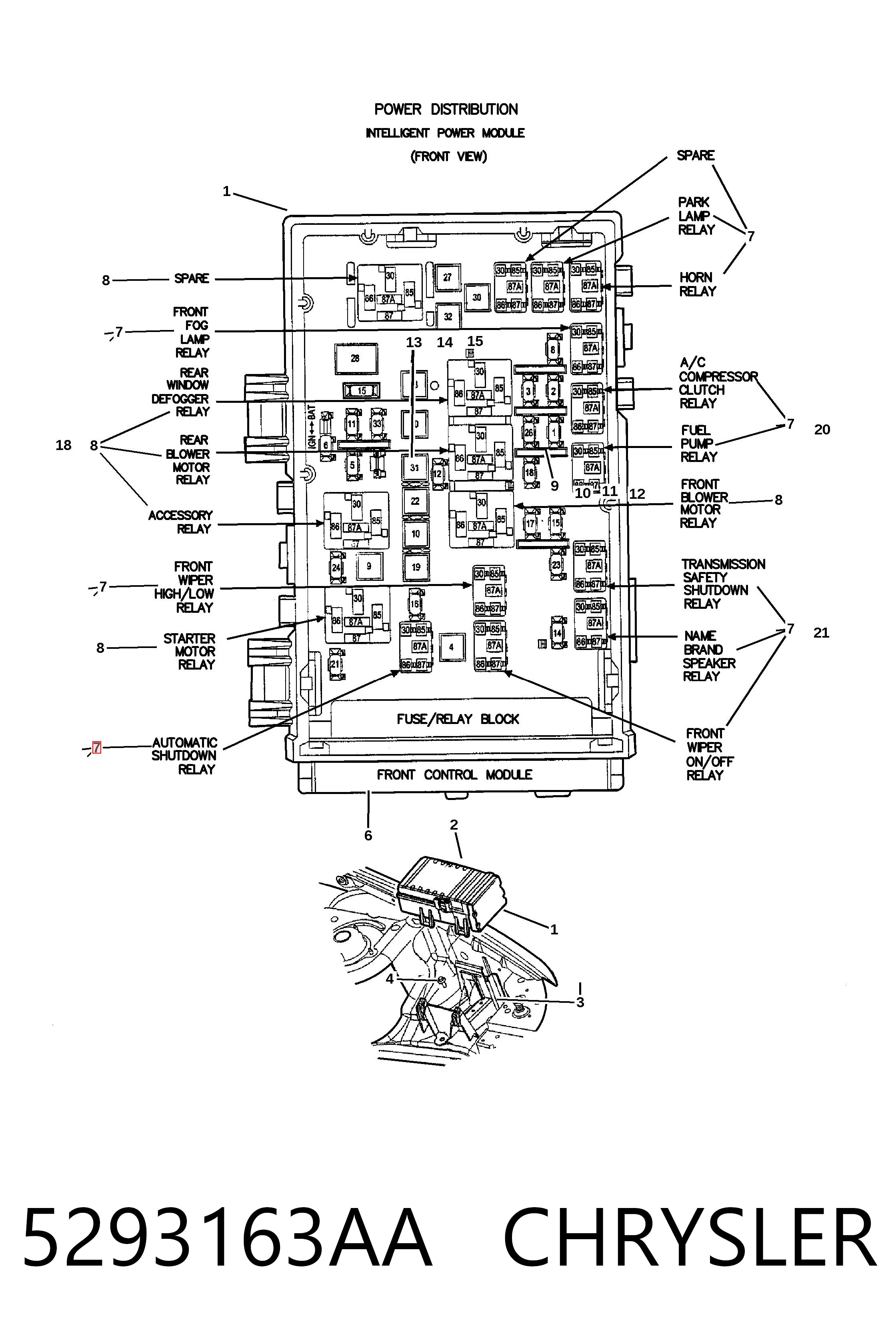 5293163AA Chrysler Реле свічок накалу