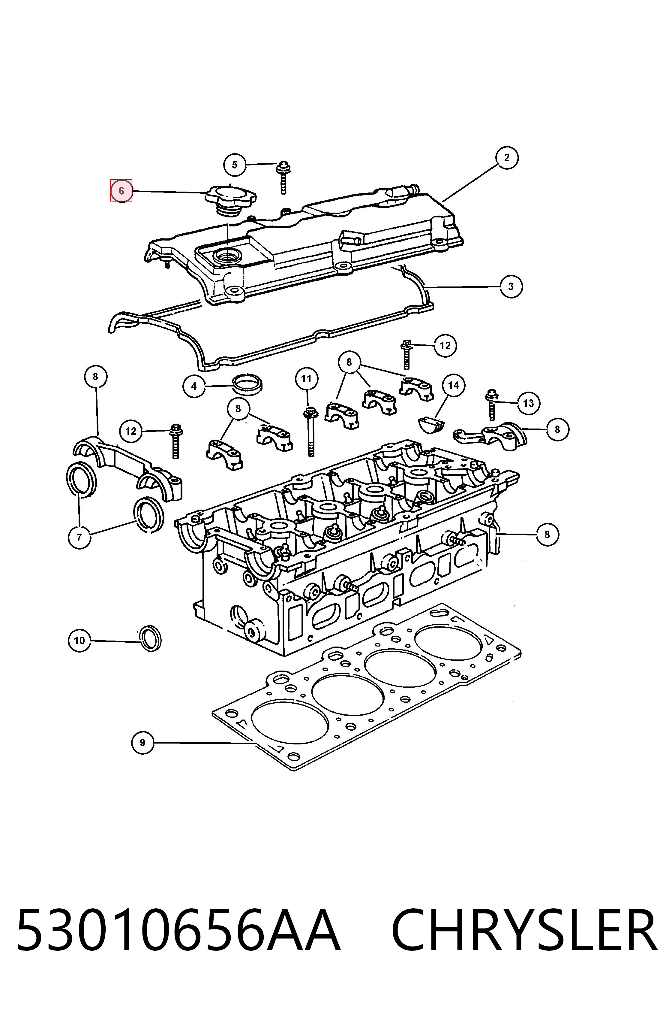 53010656AA Chrysler Кришка маслозаливной горловини