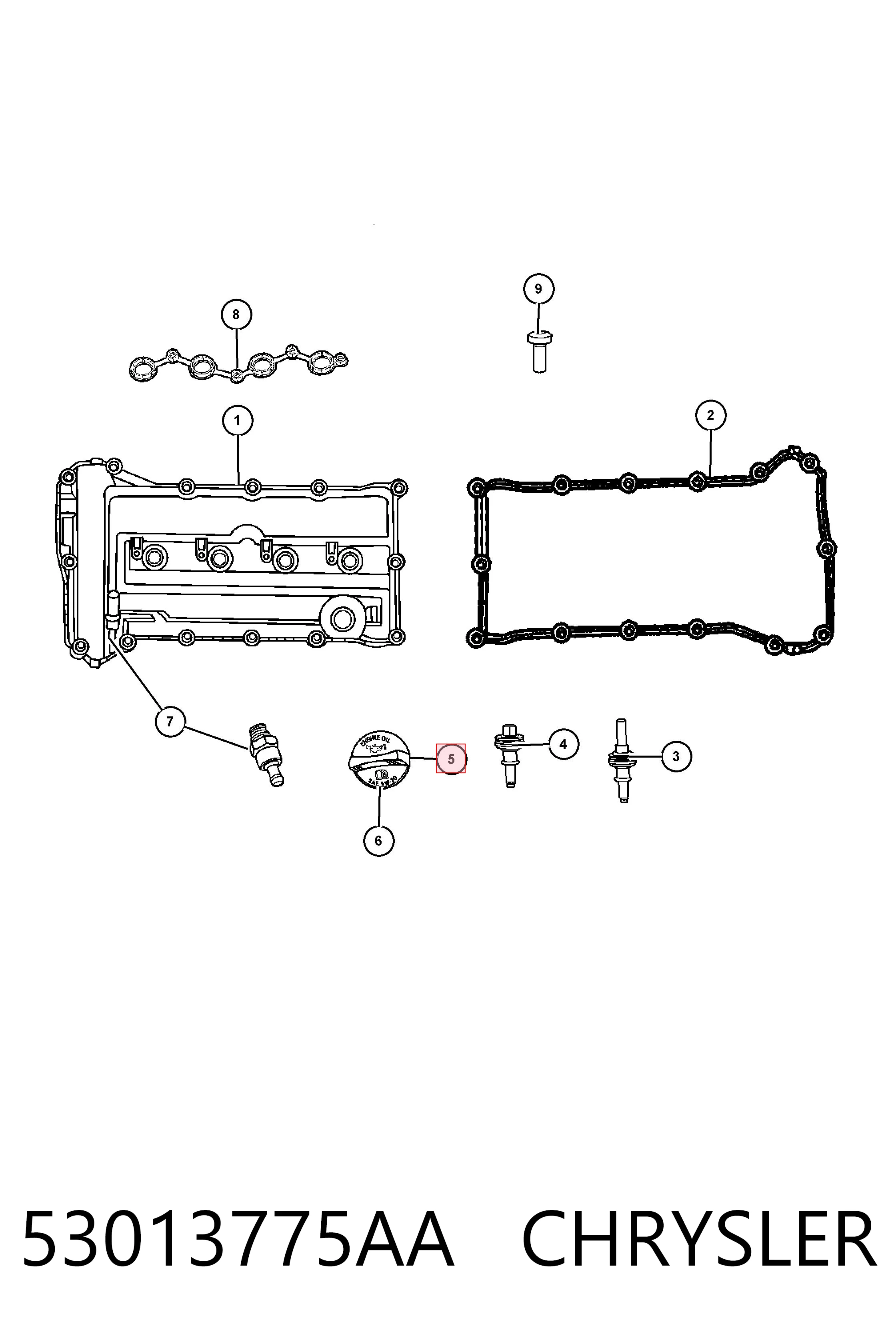 53013775AA Chrysler Кришка маслозаливной горловини