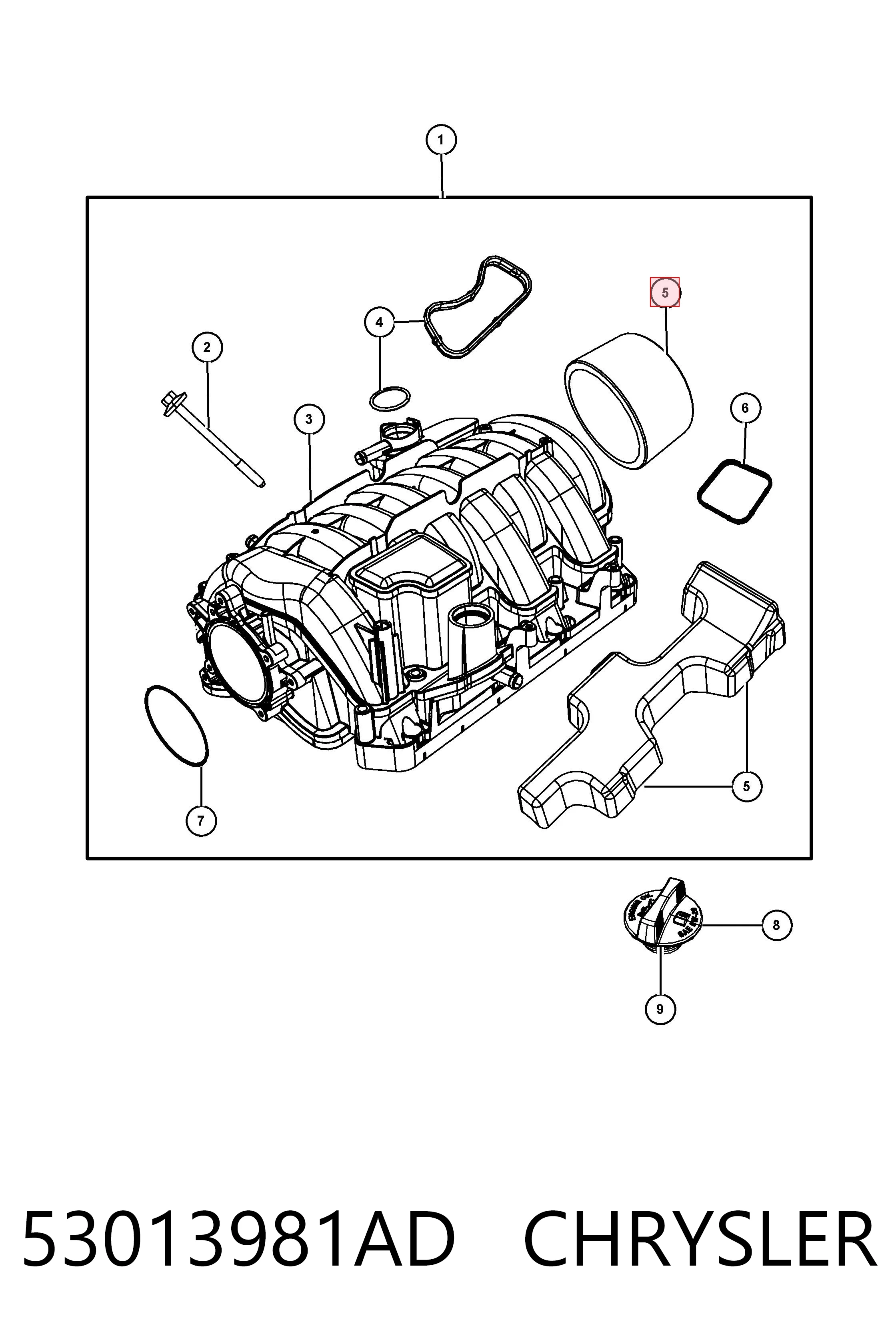 53013981AD Chrysler Колектор впускний