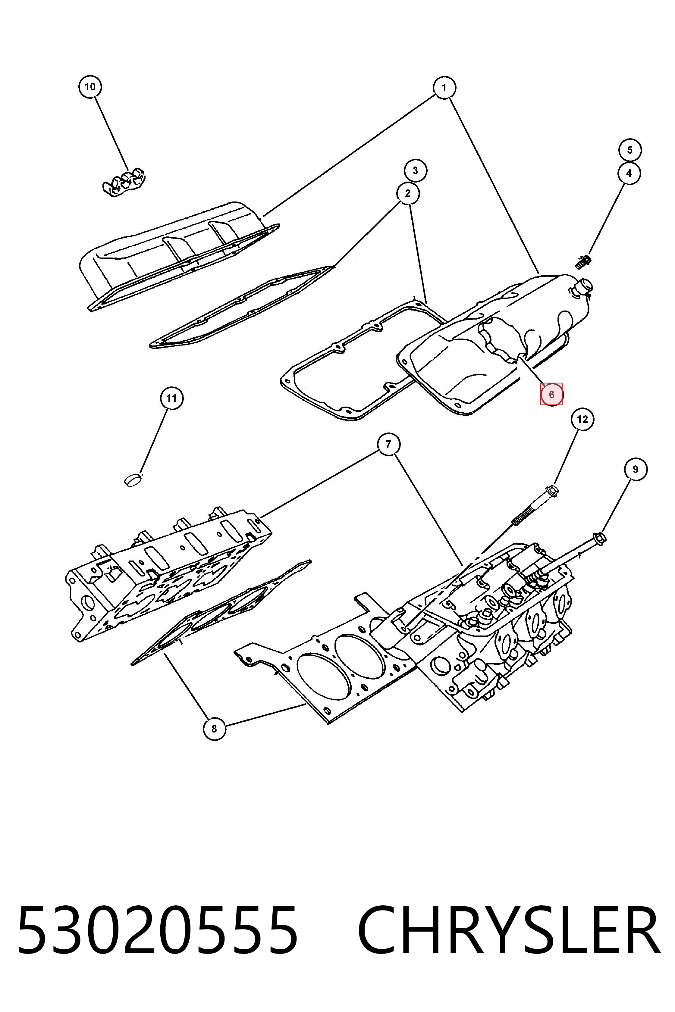 53020555 Chrysler Кришка маслозаливной горловини