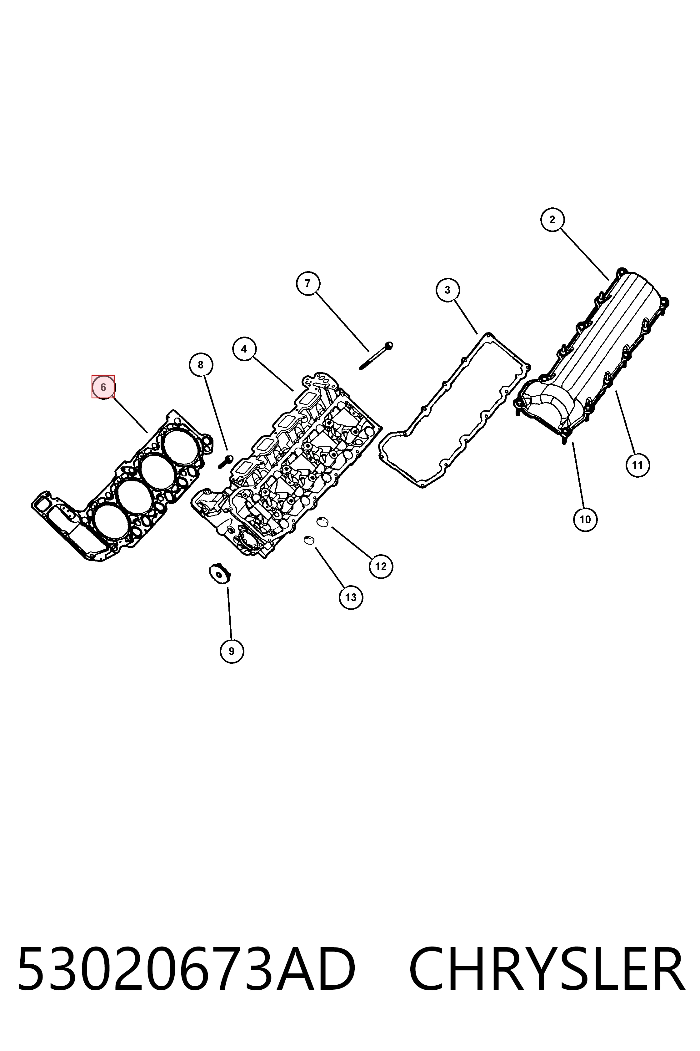 53020673AD Chrysler Прокладка під головку